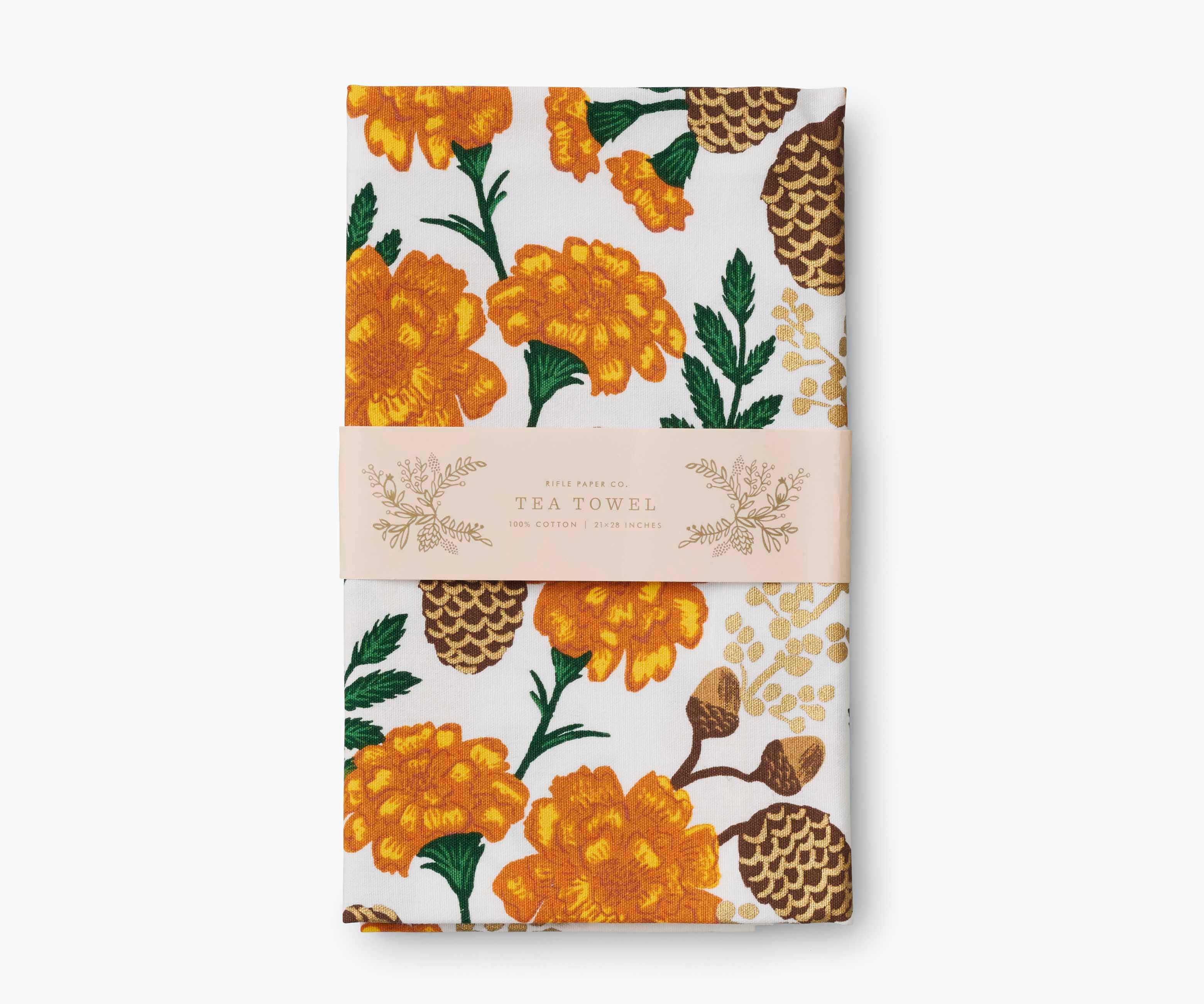 Grateful Harvest Tea Towel - Premium Cotton Kitchen Towel for Drying Dishes, Holiday Decor & Farmhouse Style - Perfect for Thanksgiving, Christmas & Rustic Home Decor