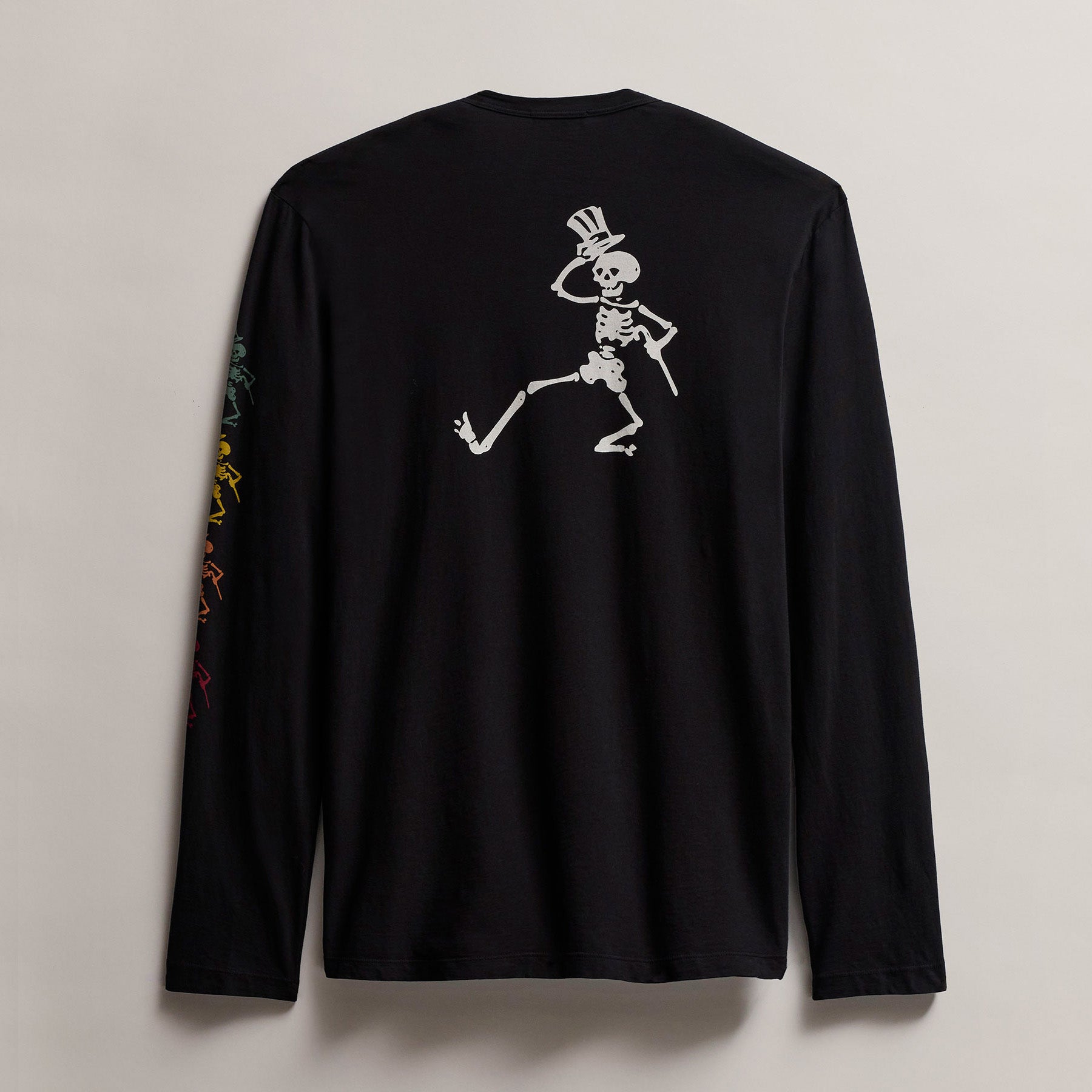 Grateful Dead Dancing Skeleton Long Sleeve T-Shirt for Men | Black Cotton Vintage Rock Band Tee | Perfect for Concerts & Casual Wear