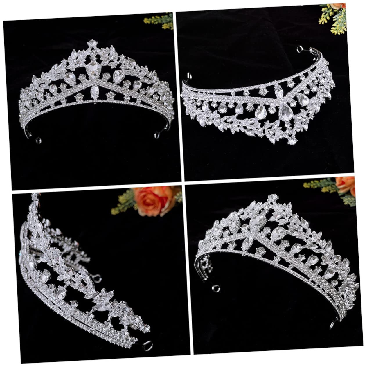 Sparkling Rhinestone Wedding Tiara for Bride & Bridesmaids - Elegant Crystal Bridal Crown Headpiece for Women | Perfect for Weddings, Proms, Pageants, Anniversaries & Special Events | Ideal for Photo Shoots, Vow Renewals, Quinceañeras & Birthday Celebrations | Great Gift for Bridal Shower, Bachelorette Party & Princess-Themed Events