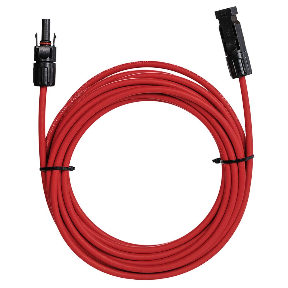 12AWG Solar Panel Extension Cable - 10ft Waterproof 12 Gauge (4mm²) Wire with MC4 Connectors for Solar Systems - Perfect for RV, Home & Off-Grid Solar Panel Installations (Red & Black)