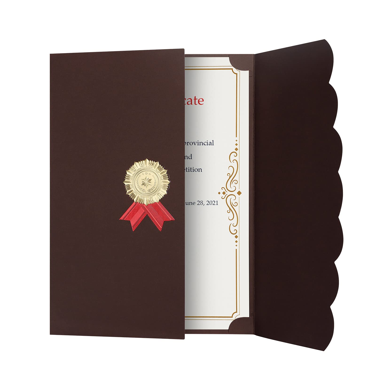 5-Pack Tri-Fold Certificate Holders - A4 Letter Size Diploma Covers (12x8.6 Inch) with Gold Foil Border - Perfect for Graduation, Awards & Document Protection - Ideal for School Ceremonies, Office Recognition & Professional Presentations