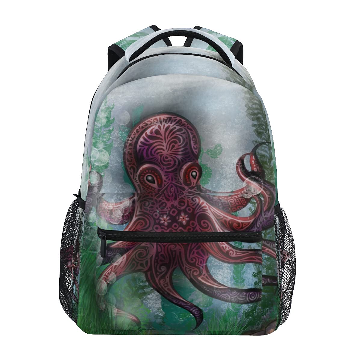 Seaweed Octopus Animal Backpack for Boys & Girls - Cute School Bookbag with Adjustable Straps (20221381) - Perfect for School, Travel & Outdoor Adventures