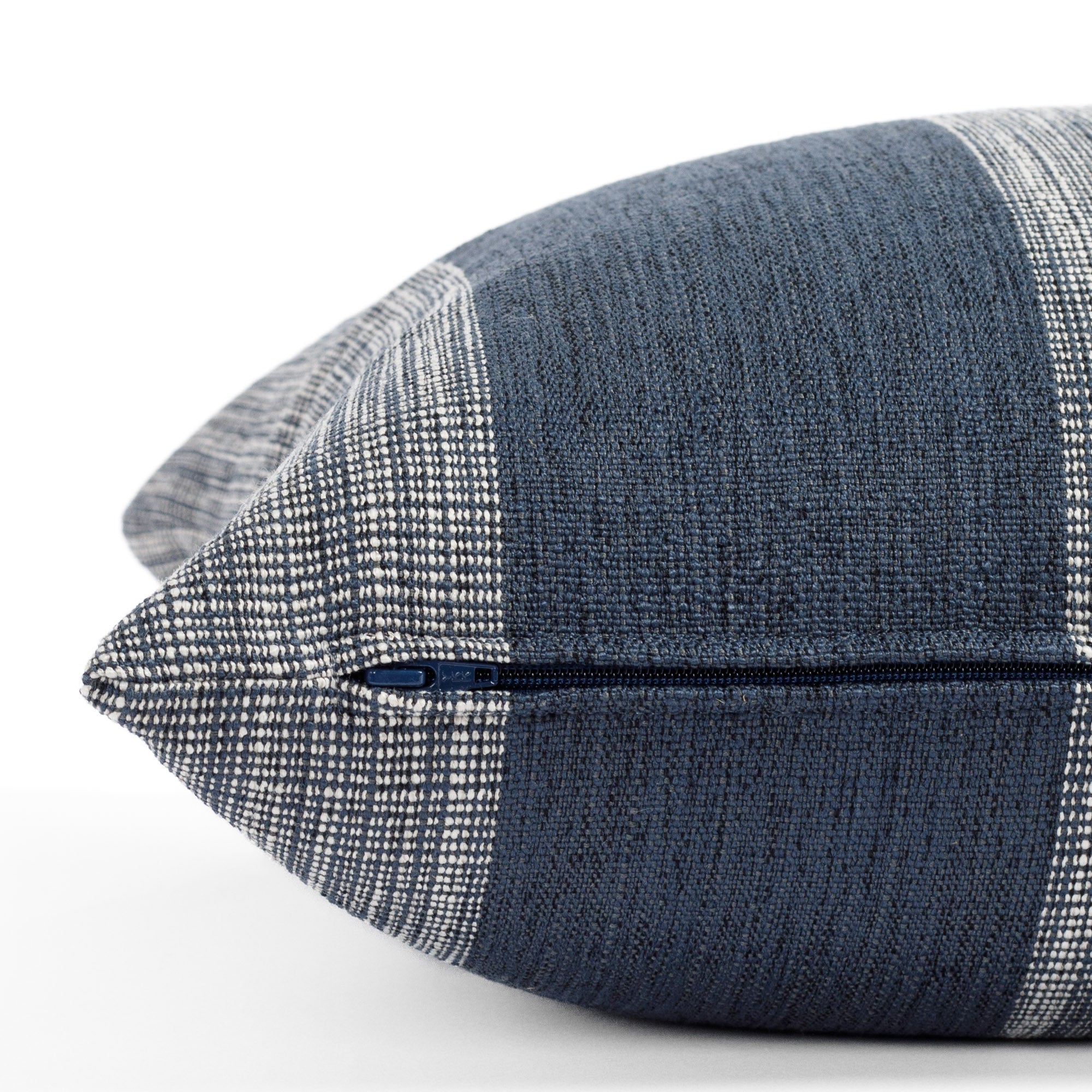 Marlow Stripe 20x20 Decorative Throw Pillow Cover - Indigo Blue Square Cushion for Sofa, Bed & Home Decor