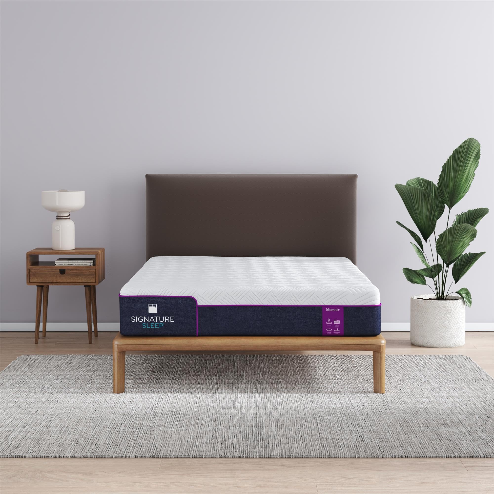 Signature Sleep Memoir 10 Inch Medium Firm Memory Foam Mattress - CertiPUR-US & OEKO-TEX Certified - Full Size Bed Mattress in White - Perfect for Guest Rooms, Dorms & Small Apartments