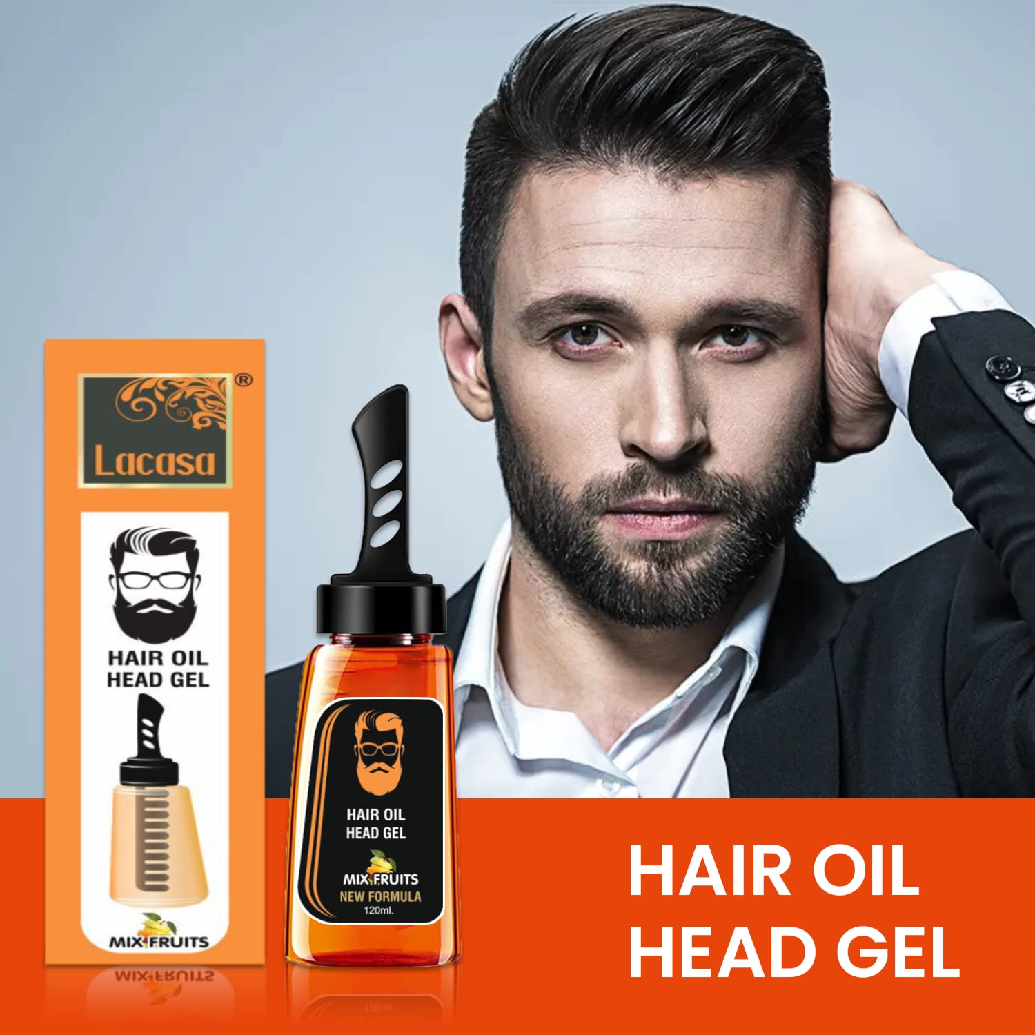 2-in-1 Men's Hair Styling Gel with Comb - Long Lasting Fluffy Hold, Fast Build Hair Wax for Moisturizing & Styling | Perfect for Salon Looks, Daily Grooming & Special Occasions
