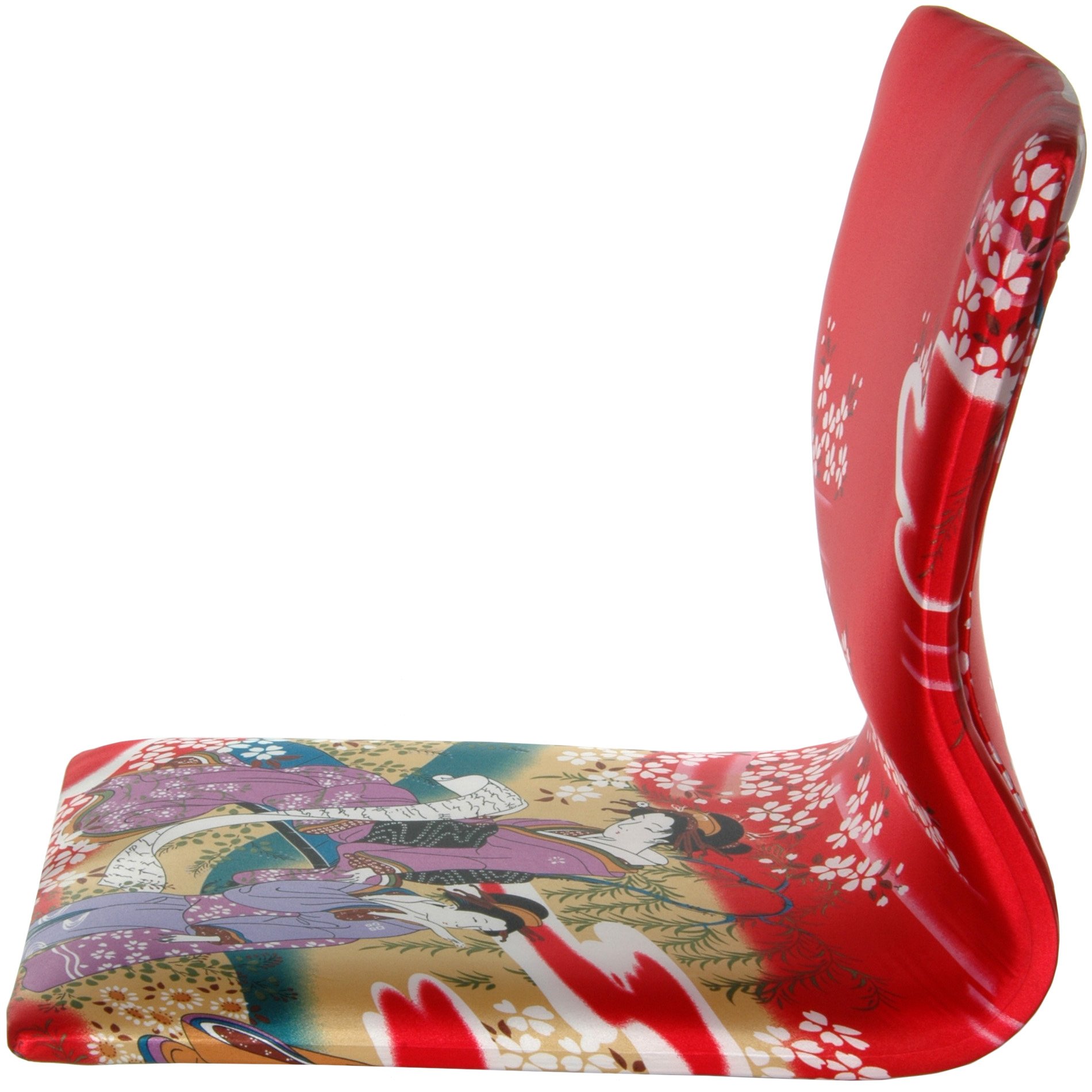 Traditional Japanese Red Tatami Floor Chair - Red Geisha Style Meditation Seat for Zen Yoga, Tea Ceremony & Home Decor