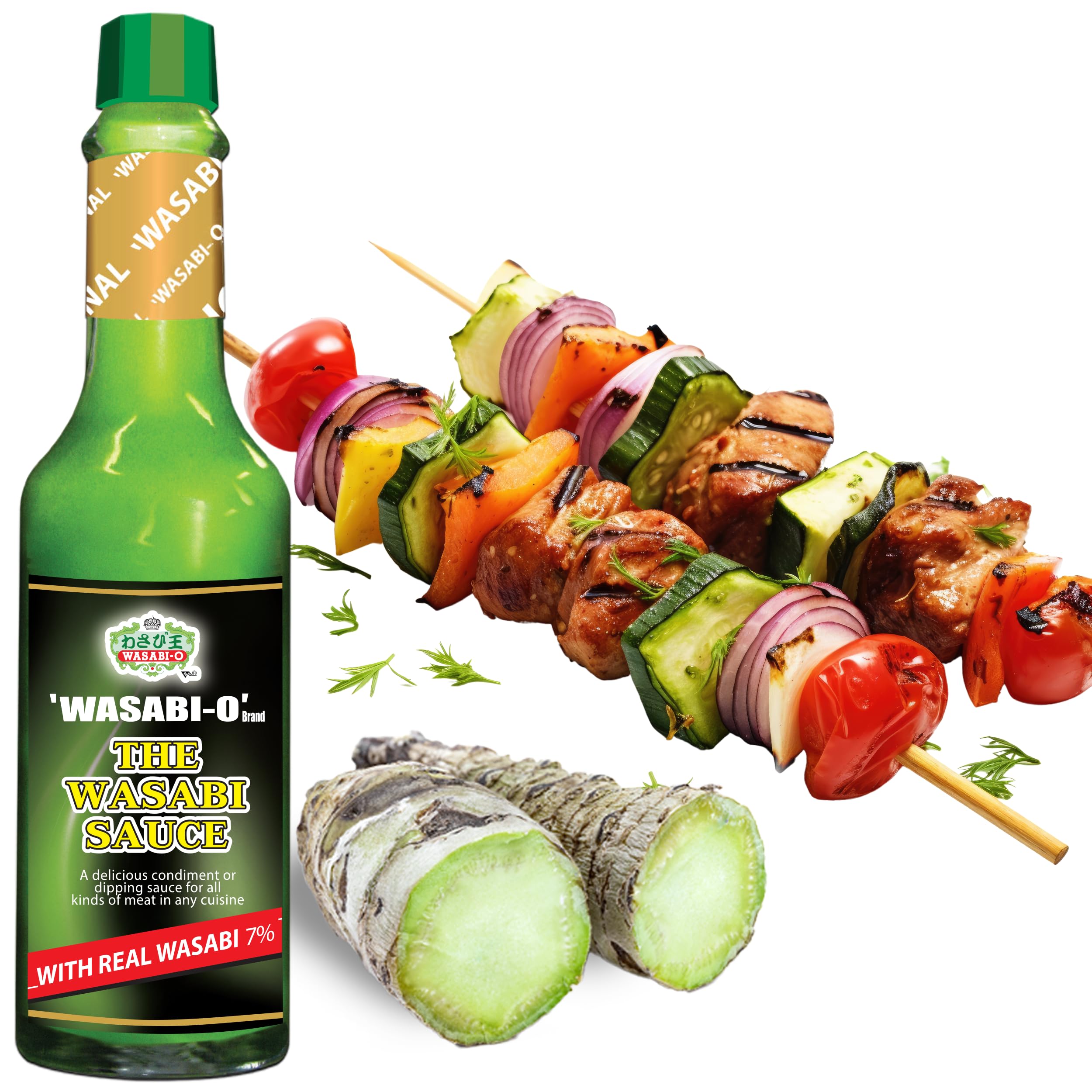 Authentic Japanese Wasabi Hot & Spicy Sauce - Pure Real Wasabi, Gluten Free, Vegan - Perfect for Sushi, Steak, Seafood & Asian Dishes - 2.2oz Tube Bottle