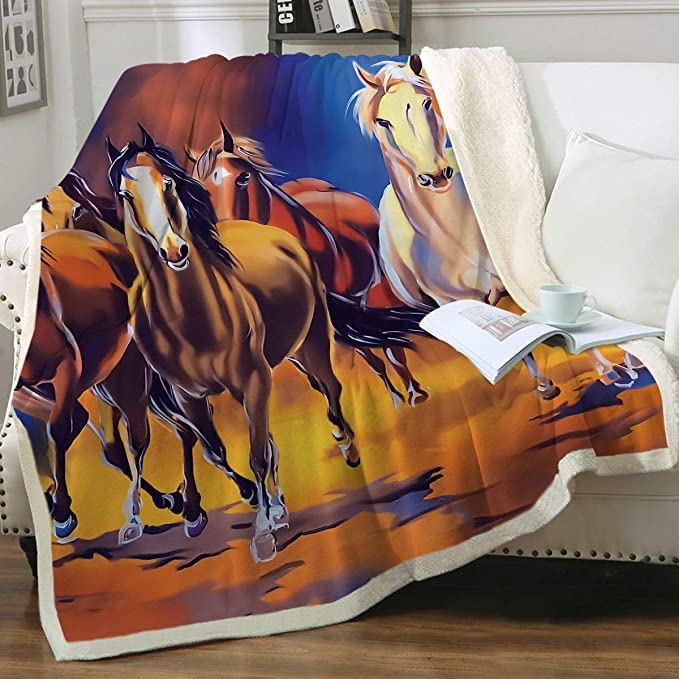 Western Sherpa Fleece Throw Blanket for Adults - 30