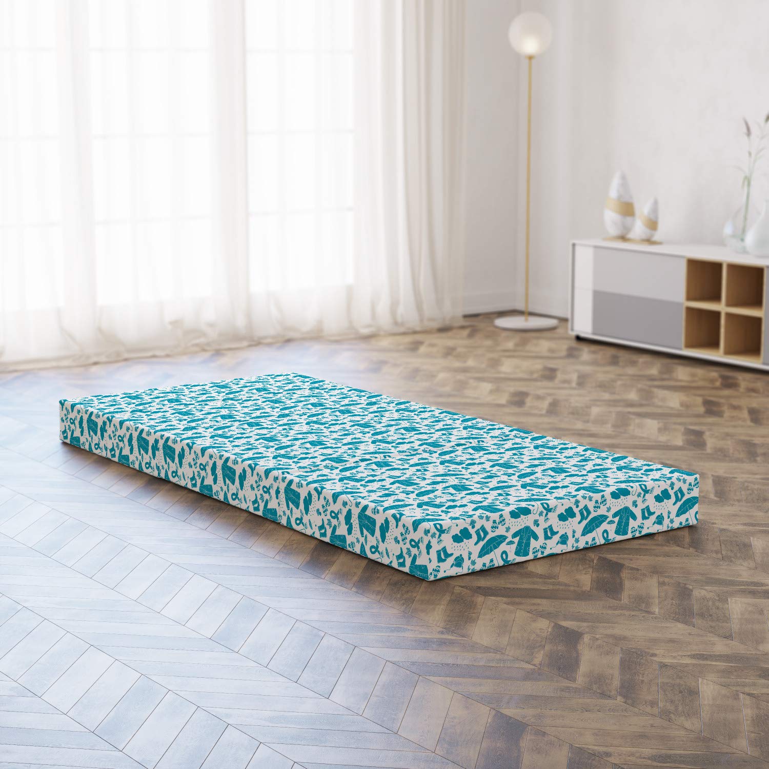 Ambesonne Winter Foldable Mattress for Bed & Sofa, 74.8