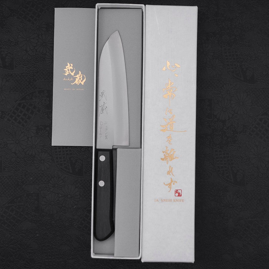 Premium Santoku Knife 140mm - VG-1 Stainless Steel Blade with Polished Finish & Ergonomic Black Handle - Perfect for Slicing, Dicing, and Chopping Vegetables, Meat, and Fish in Home Kitchens