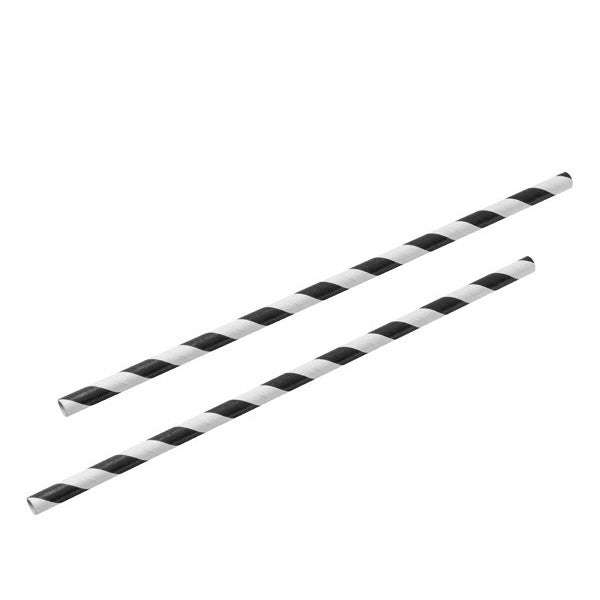 1000 Pack Biodegradable Paper Drinking Straws - Black & White Bulk Wholesale - Eco Friendly Disposable Straws for Birthday Parties, Events, Bistros, Bars, Cafes & Takeaway Restaurants