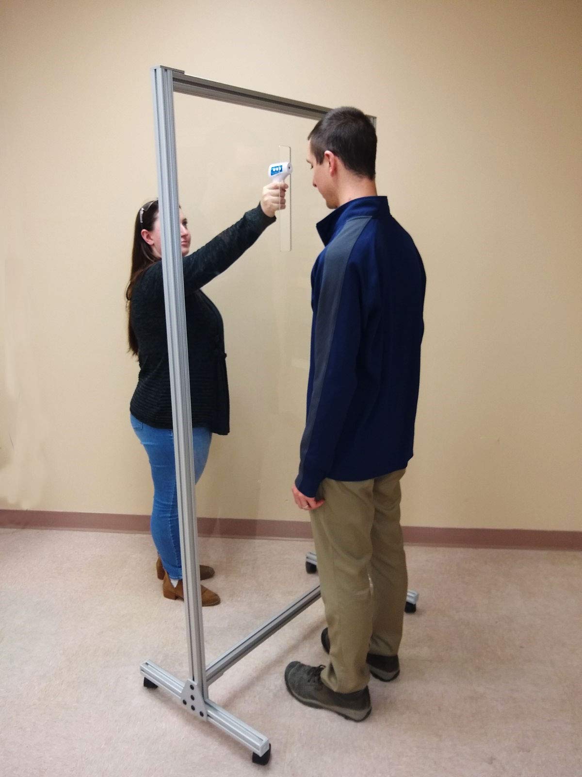 Ghent Clear Acrylic Mobile Divider with Thermometer Access Cutout - 38.5