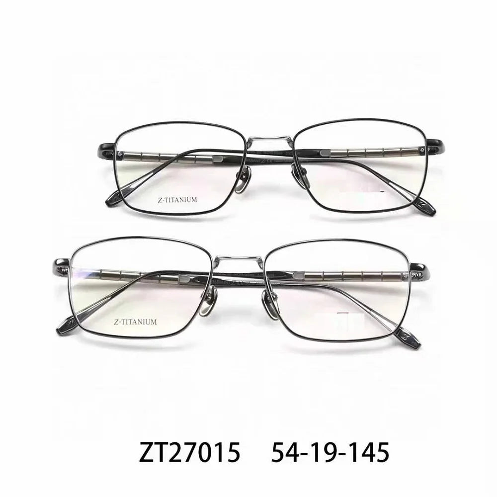 Aimee Men's Full Rim Square Titanium Eyeglasses Frame 27015 - Lightweight Durable Glasses for Work, Reading & Everyday Use