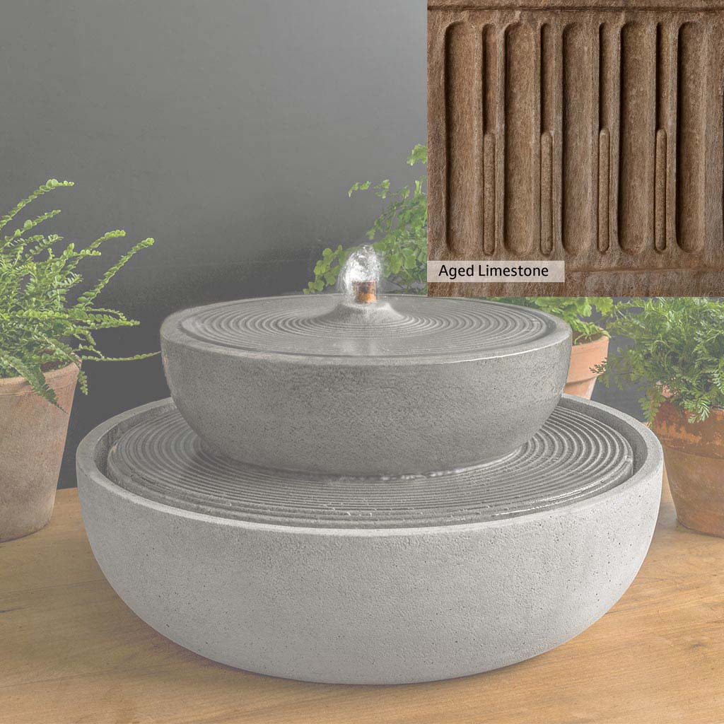Campania International Lunas Fountain - Outdoor Garden Water Feature with LED Lights for Patio, Yard, and Landscape Decor
