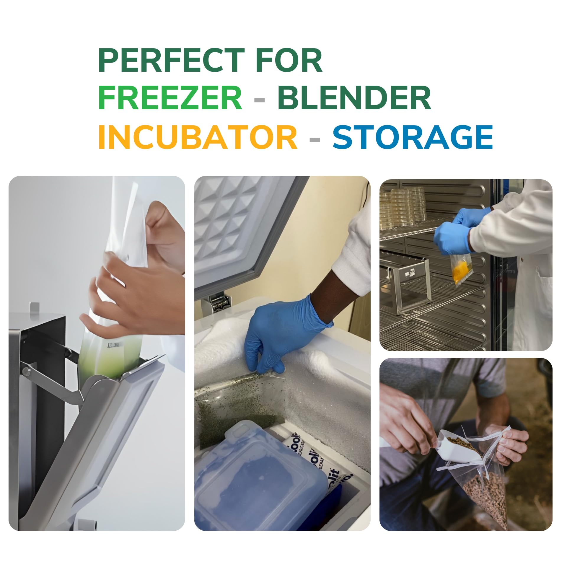 Sterile Lab Sample Bags – Sealable, Leakproof & Airtight Specimen Containers | 15 oz (450 ml) | 4.5