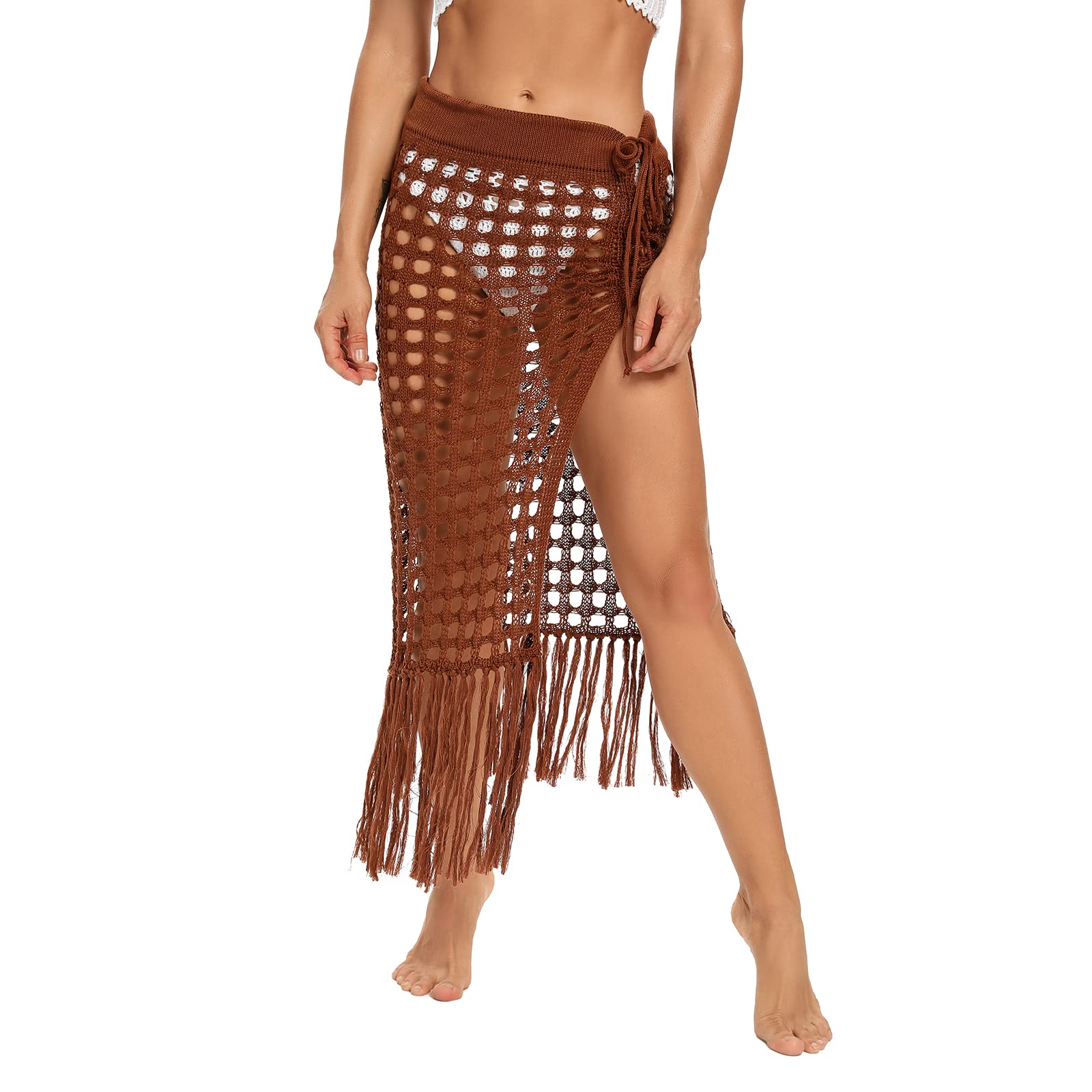 Women's Long Mesh Swimsuit Cover Up Skirt with High Split - Stylish Beach Sarong for Pool, Vacation & Summer Outfits | Perfect for Swimming, Resorts & Tropical Getaways