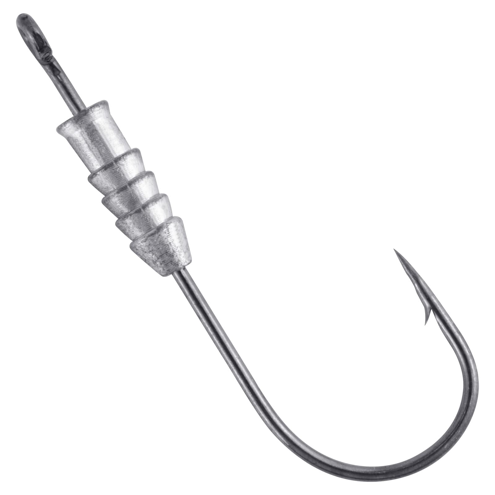 Dr.Fish 20 Pack Weighted Swimbait Hooks - Straight Shank Round Bend Bass Fishing Jig Hooks for Worm Lures | Saltwater & Freshwater Fishing Gear for Bass, Trout, and Walleye | Perfect for Soft Plastic Baits and Live Bait Fishing