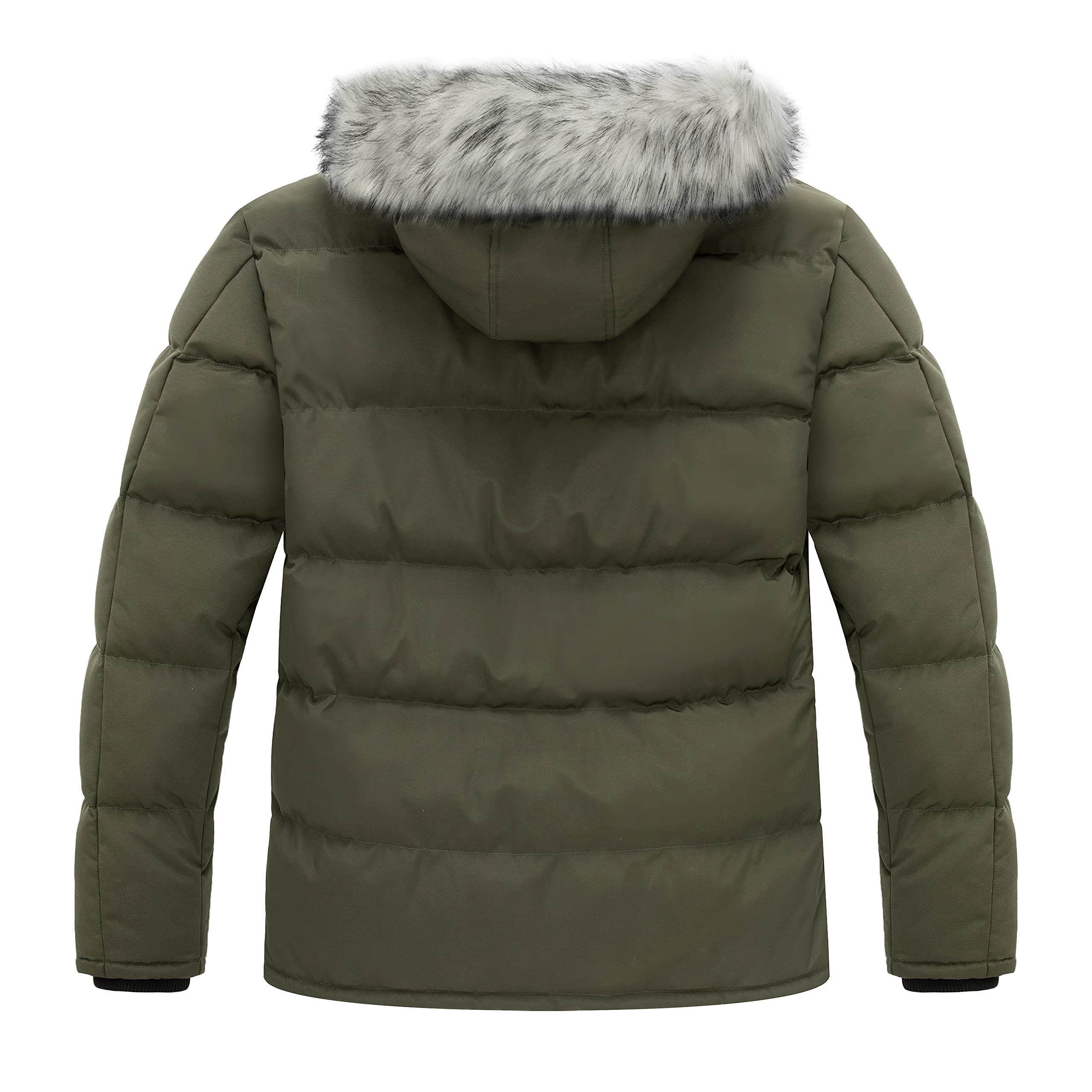 Soularge Men's Big & Tall Thick Padded Winter Parka Jacket with Detachable Hood - Warm Heavy Duty Coat for Snow, Hiking & Outdoor Activities
