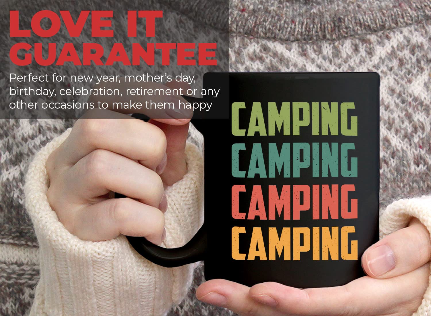 11oz Black Camping Coffee Mug - Insulated Travel Mug for Hiking, Backpacking & Outdoor Adventures - Perfect for Camping Trips & Forest Explorations