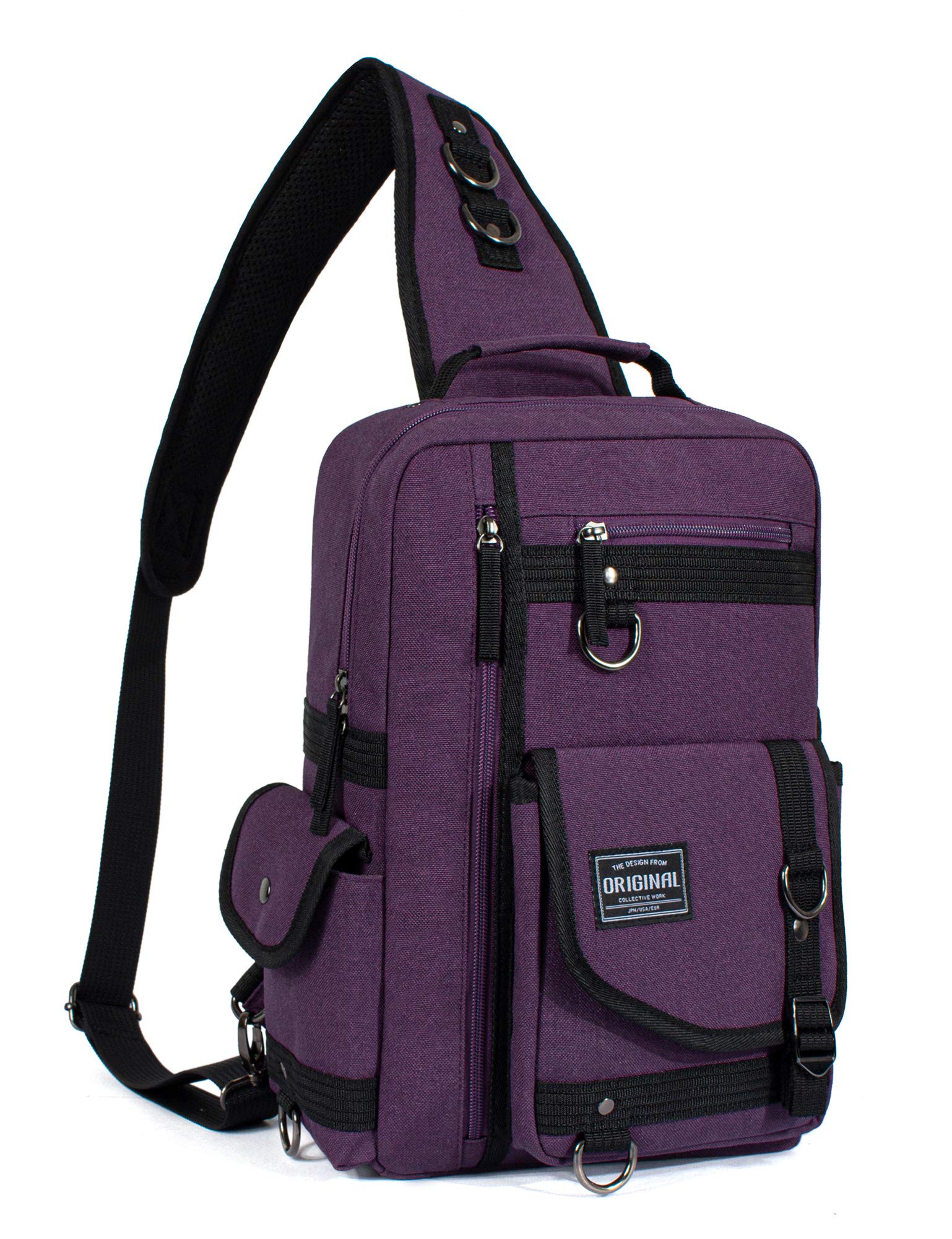 Leaper Men's Messenger Bag - Durable Crossbody Sling Shoulder Bag for Outdoor & Travel - Waterproof & Lightweight (Purple) - Perfect for Commuting, Hiking, and Daily Use
