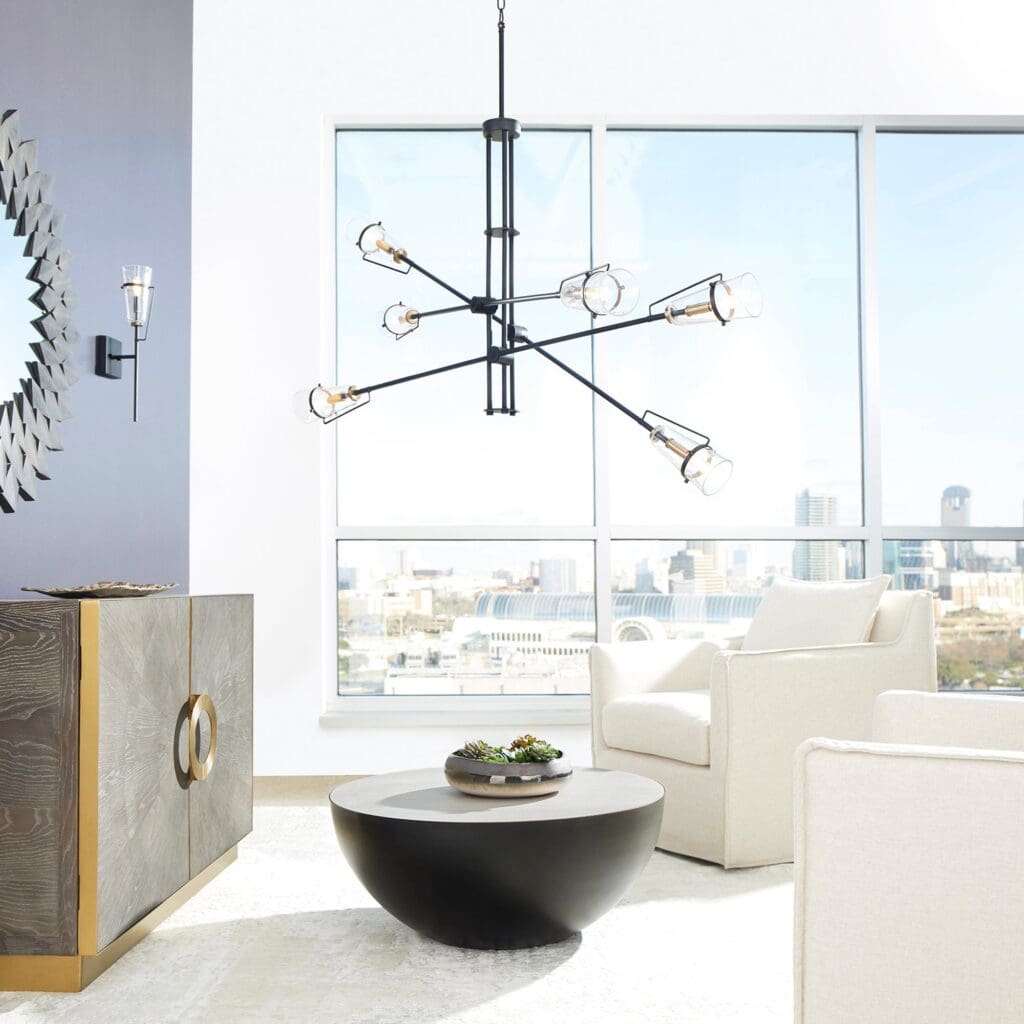 Cyan Design 10760 Beams Mirror Grey - Modern Round Wall Mirror for Living Room, Bedroom, Entryway & Bathroom Decor