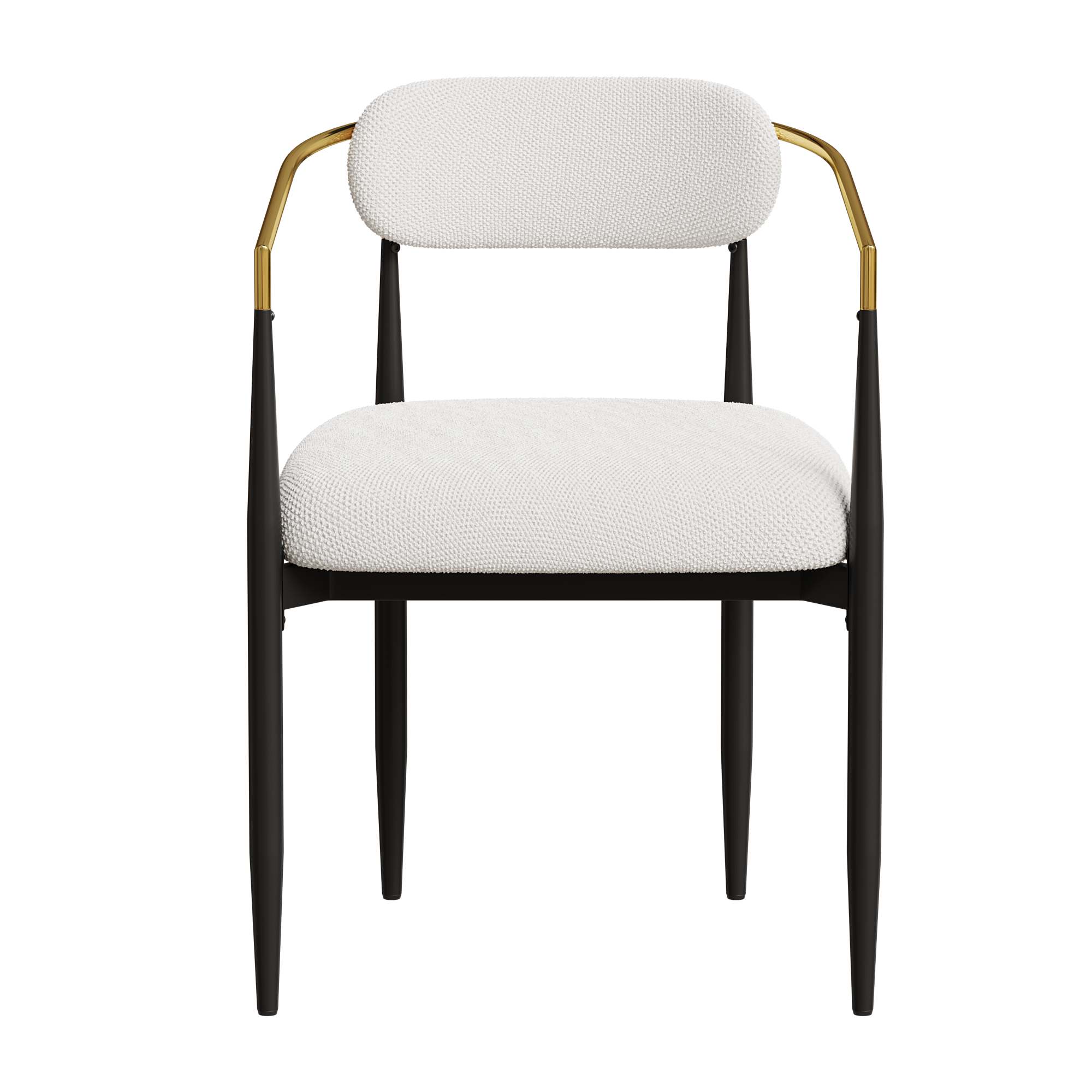 Set of 2 White Medieval Modern Dining Chairs - Teddy Velvet Upholstery with Metal Legs, Easy Assembly for Kitchen, Home & Office | Perfect for Small Spaces, Breakfast Nooks & Contemporary Dining Areas