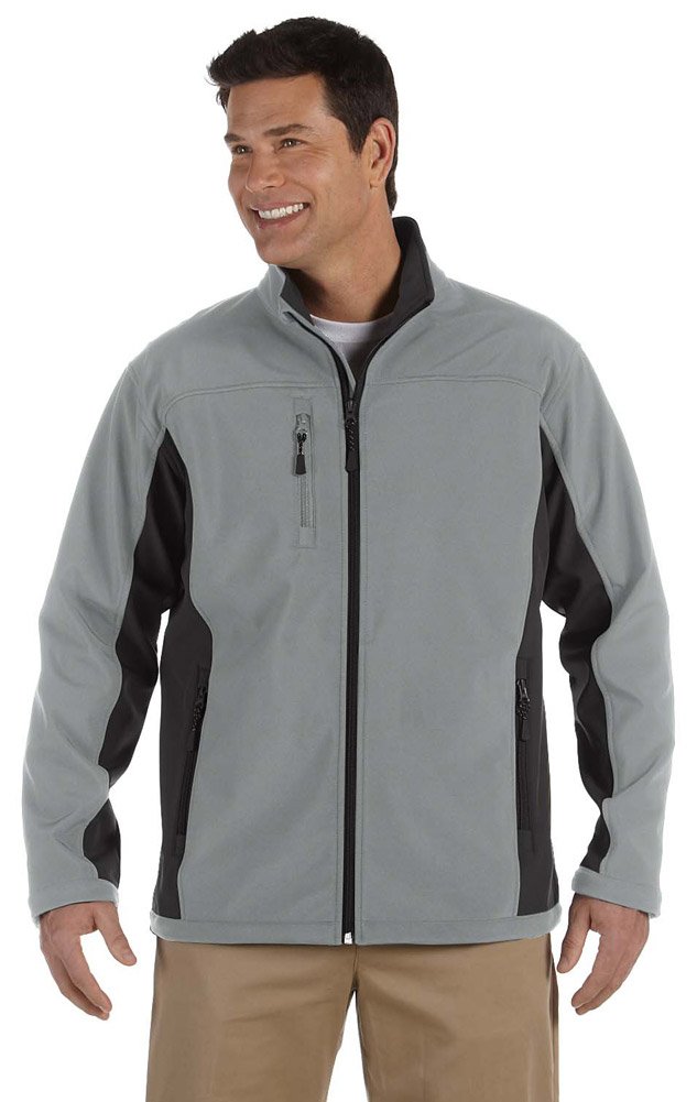 Devon & Jones Men's Soft Shell Colorblock Jacket - Windproof & Water Resistant Outdoor Jacket (D997) Charcoal/Dark Charcoal, 4XL - Perfect for Hiking, Camping & Winter Sports