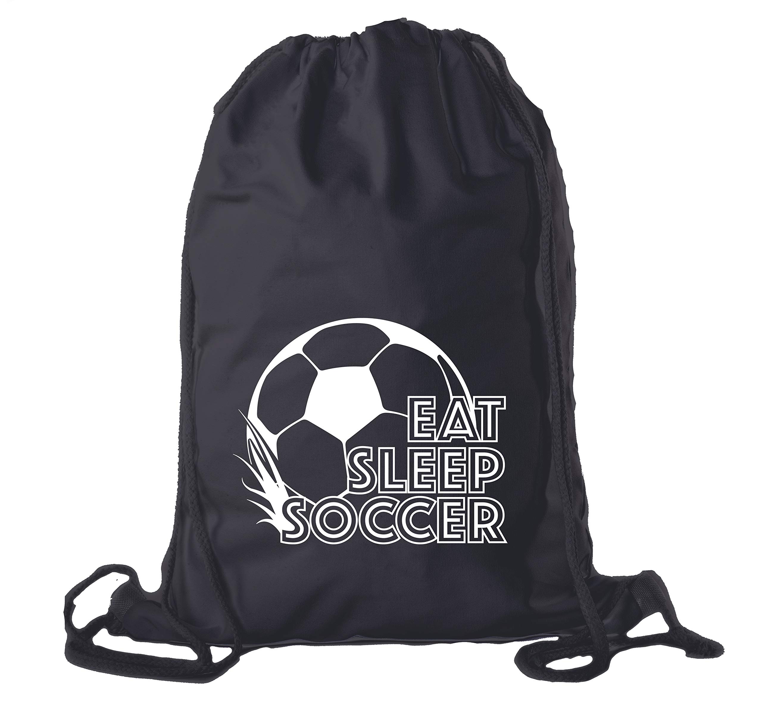 **Lightweight Cotton Soccer Drawstring Backpack - Sports Gym Bag for Kids & Adults - Perfect for Soccer Practice, School, Travel & Outdoor Activities**