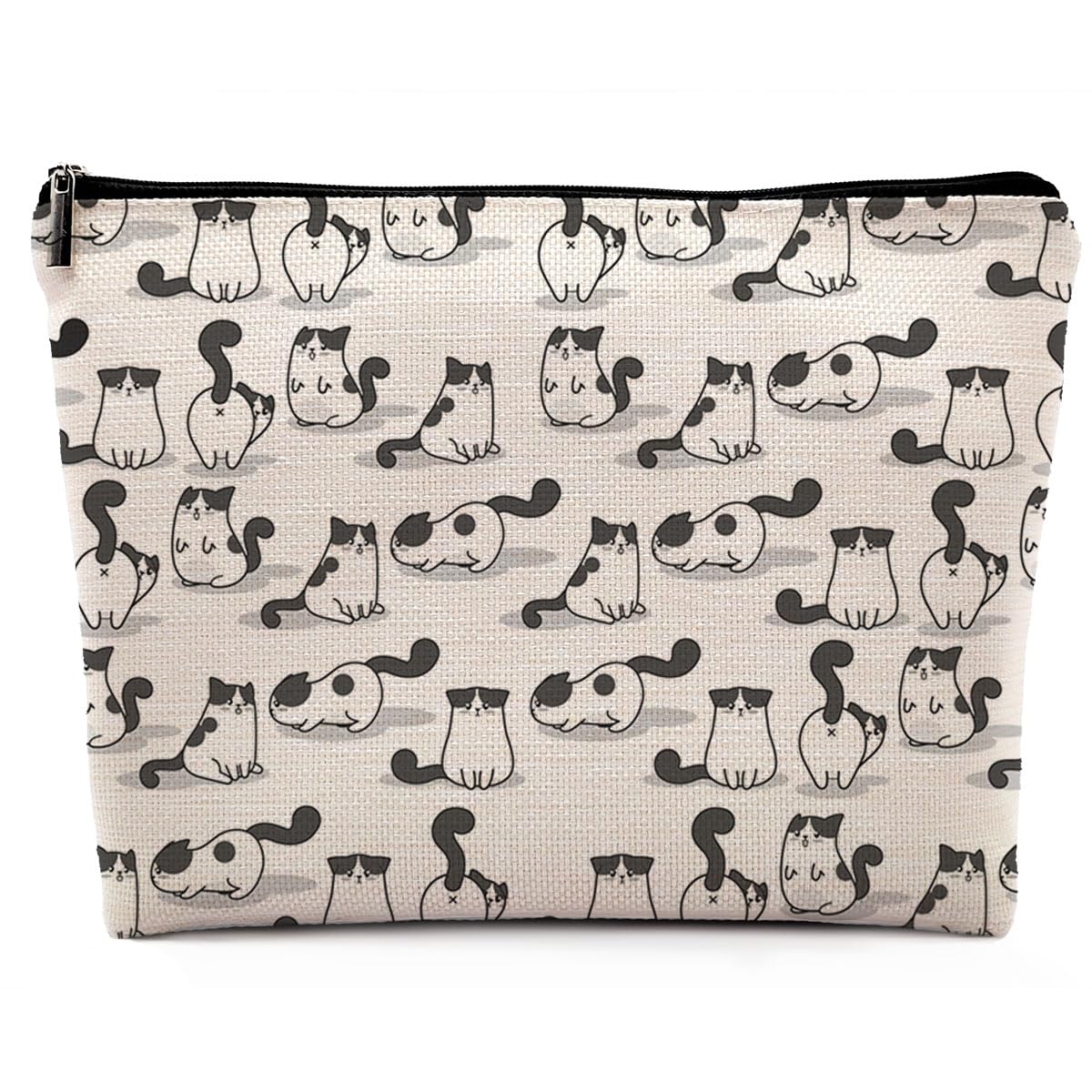 Stylish Black Cat Makeup Bag - Cute Kitty Cosmetic Pouch for Women & Teens - Perfect Cat Lover Gift for Birthday, Travel & Daily Use | Great for Cat Moms, Toiletry Organizer & Purse Essentials