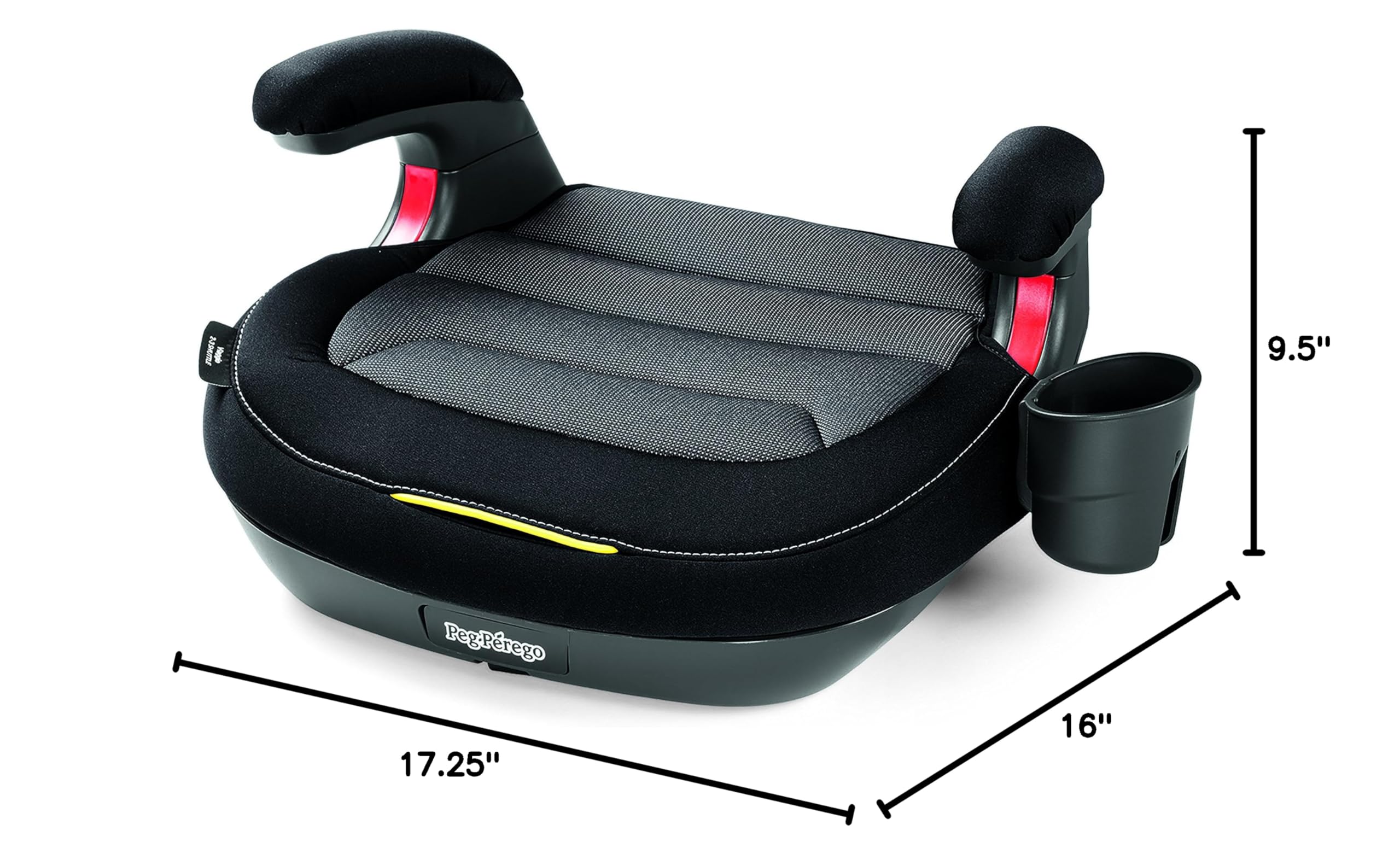 Peg Perego Viaggio Shuttle Booster Car Seat for Kids 40-120 lbs | Italian-Made | Licorice Black | Safe & Comfortable for School, Travel & Daily Commutes
