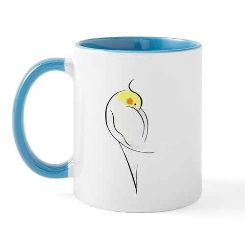 White/Blue Inside - Lutino Cockatiel Mug