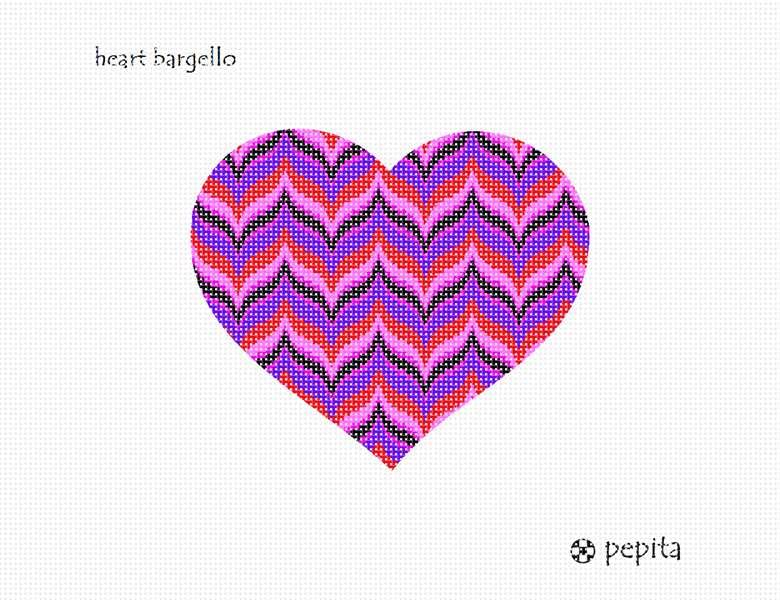 Pepita Needlepoint Kit: Heart Bargello Embroidery Pattern - 10