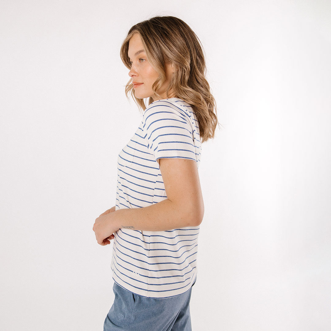 Venice Stripe Basic Tee - Soft Cotton T-Shirt for Men & Women | Casual Wear, Layering & Everyday Outfits