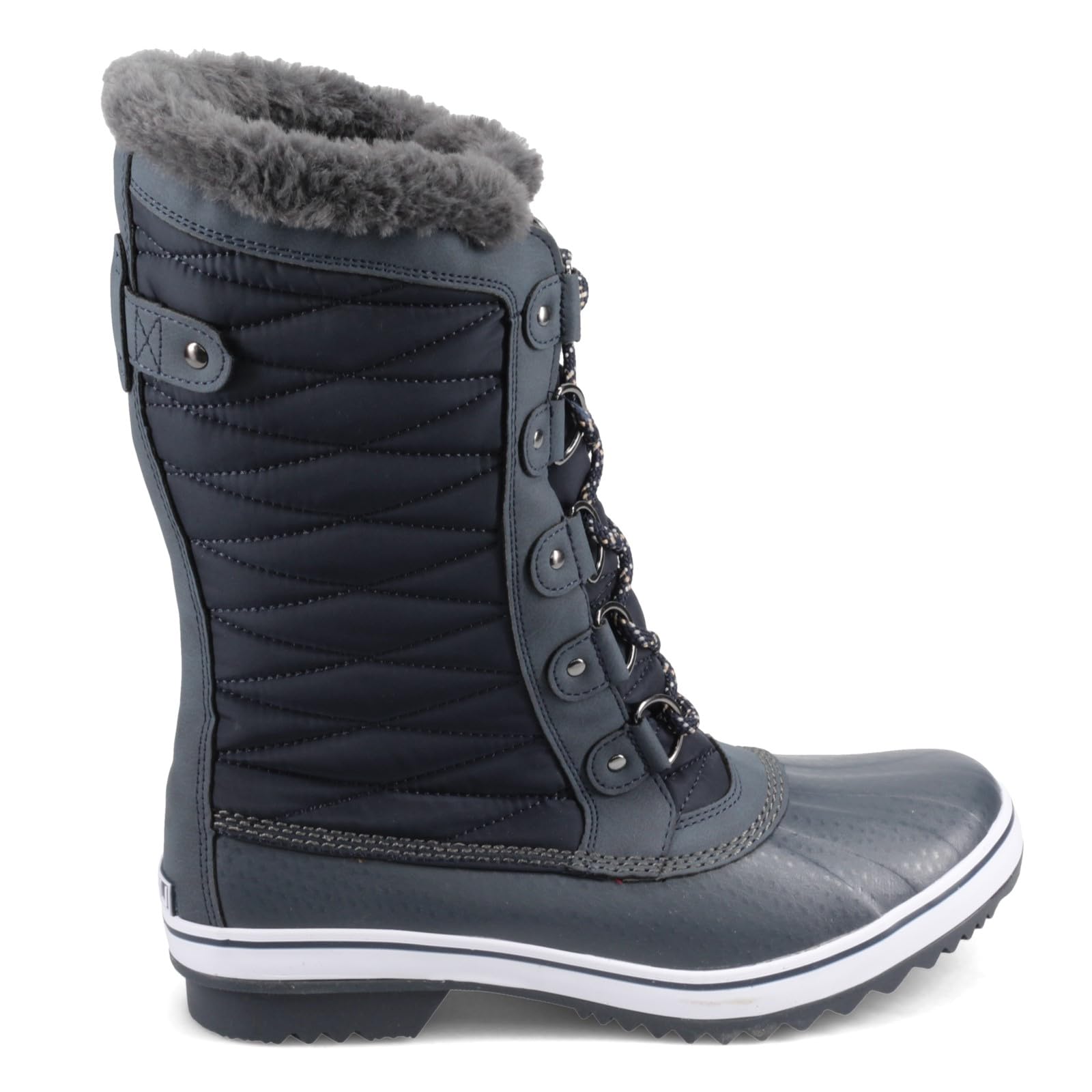 JBU by Jambu Women's Waterproof Winter Boots - Slip Resistant, Insulated Cold Weather Shoes for Snow & Rain, Comfortable Ankle Booties, Blue, Size 8.5 | Perfect for Hiking, Walking Dog & Outdoor Activities