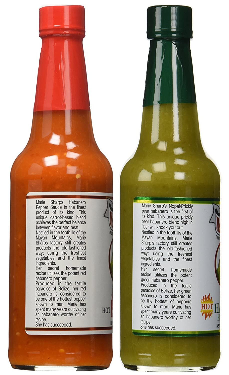 Marie Sharp's Hot & Green Habanero Pepper Sauce - 10oz Bottle | Spicy Condiment for Tacos, Wings & Grilled Meats | Authentic Belizean Flavor