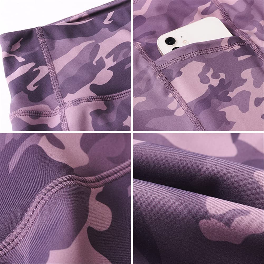 **JEGGE High Waist Yoga Shorts for Women - Tummy Control Workout Shorts with Pockets - Running, Gym, Yoga & Lounge Wear**