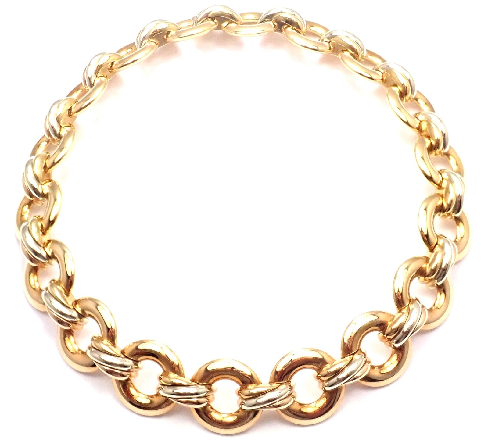 Authentic Cartier Trinity 18k Tri-Color Gold Round Link Necklace - Luxury Jewelry for Women, Perfect Gift for Anniversary, Valentine's Day & Special Occasions