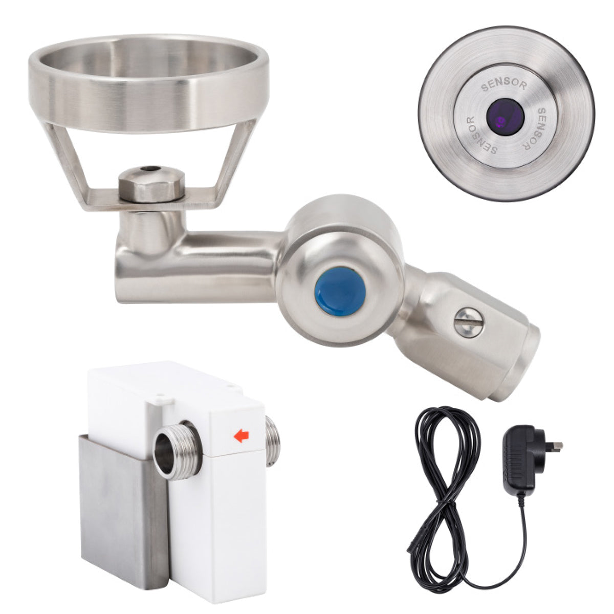 3Monkeez 45 Degree Wall Mount Sensor Bubbler with Metal Mouthguard - Hands-Free Drinking Fountain for Schools, Gyms & Public Spaces - Main Powered Automatic Water Dispenser