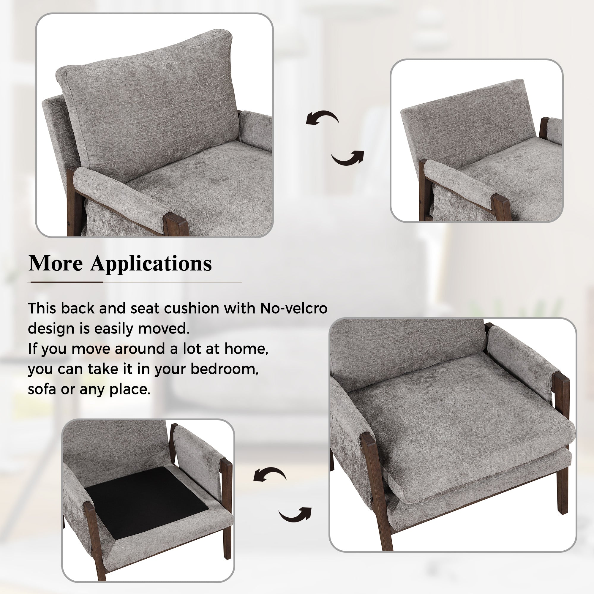 Kelly Mid Century Modern Velvet Accent Armchair - Stylish Roundhill Furniture for Living Room, Bedroom & Office - Comfortable Lounge Chair for Home Decor
