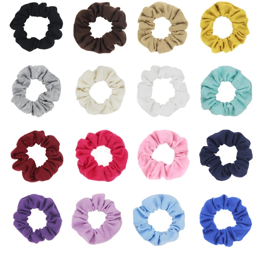 SETTER Cotton Hair Scrunchies - Soft Jersey Fabric Ponytail Holders for Women | Elastic Hair Ties in Solid Colors | Perfect for Workouts, Office & Everyday Use