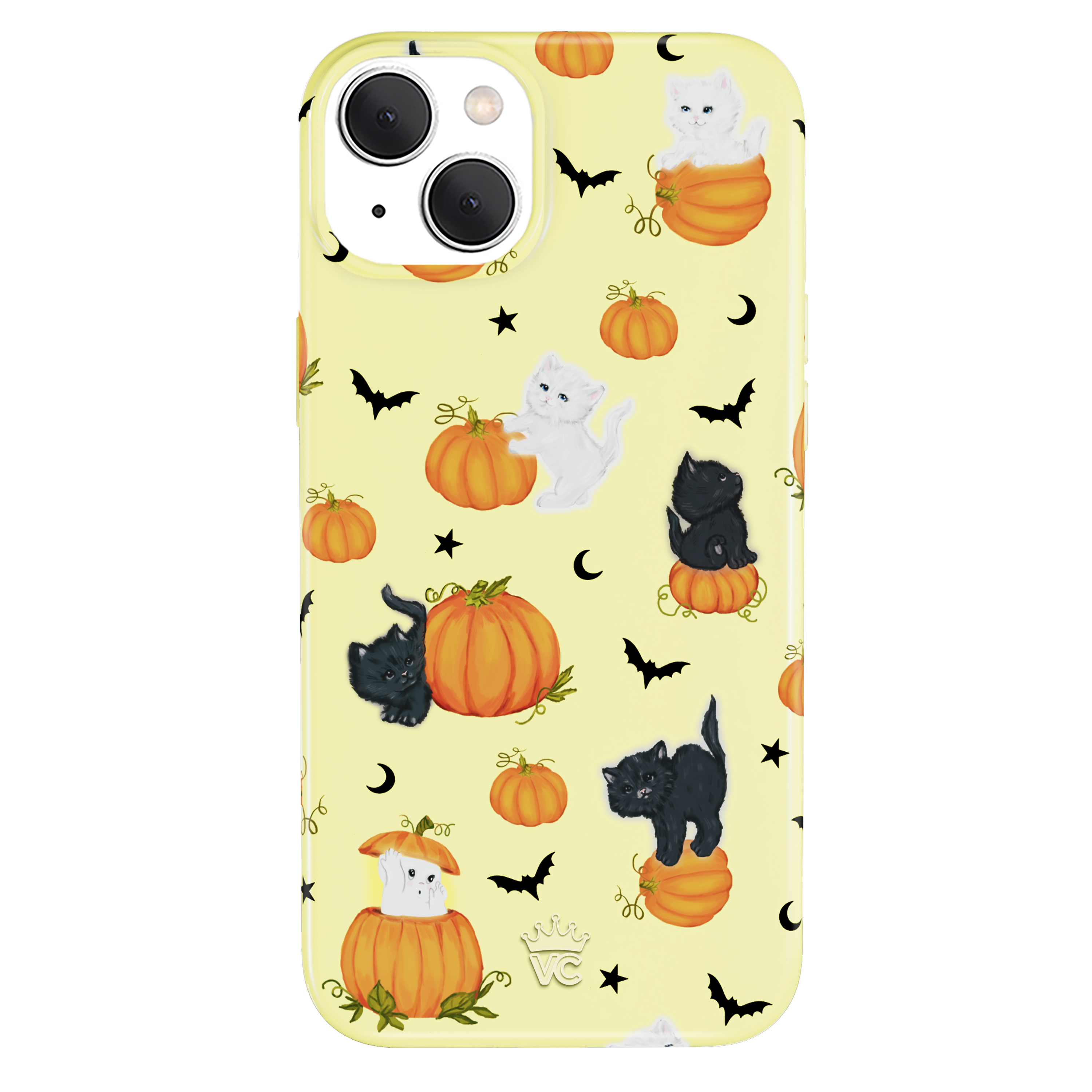 Purrfect Pumpkins Cute Cat & Pumpkin Design iPhone Case - Durable Protective Cover for iPhone 12/13/14/15 Pro Max - Perfect for Fall, Halloween & Cat Lovers