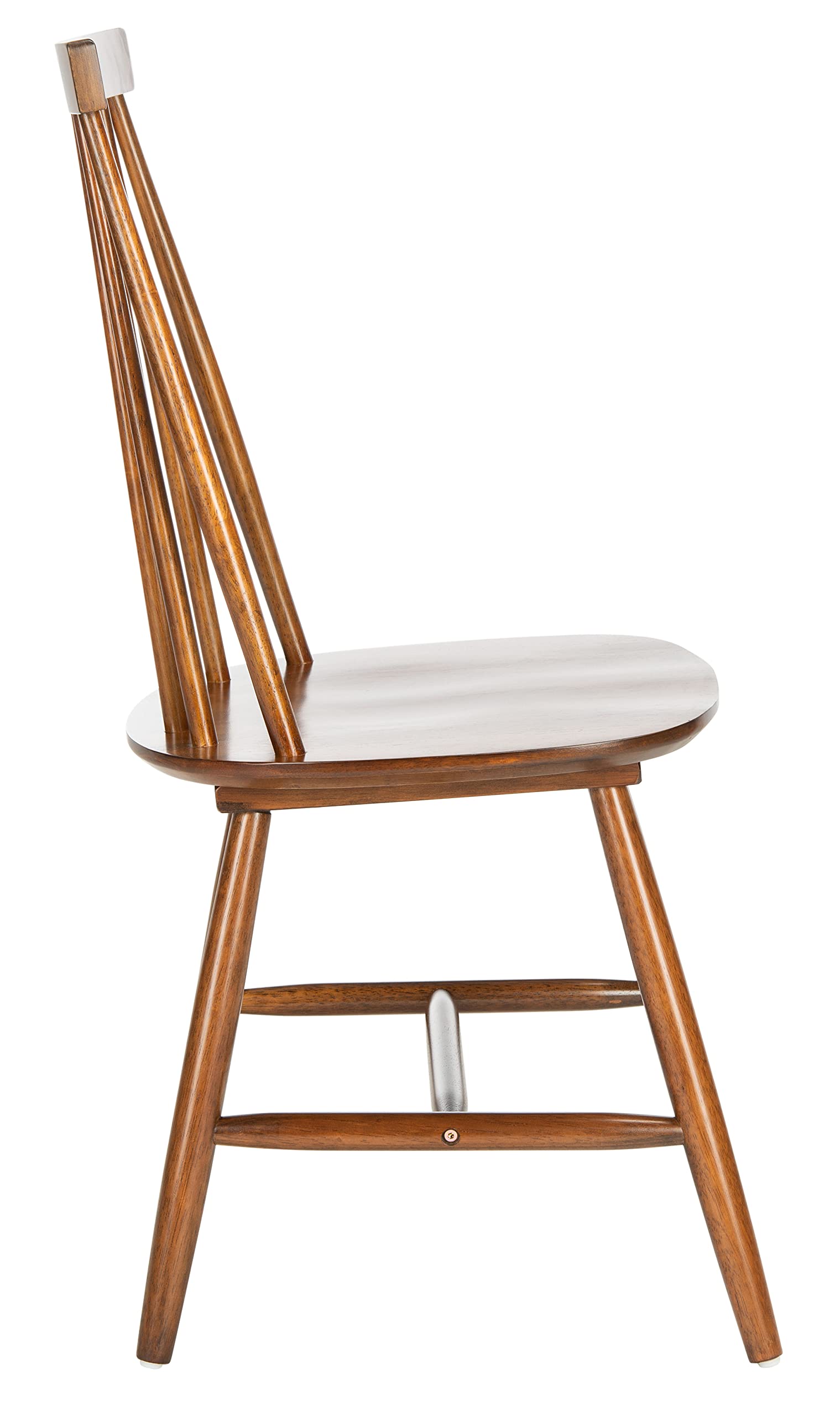 SAFAVIEH Priam Farmhouse Walnut Brown Spindle Back Accent Chair - Rustic Dining & Living Room Furniture for Kitchen, Breakfast Nook, and Home Decor