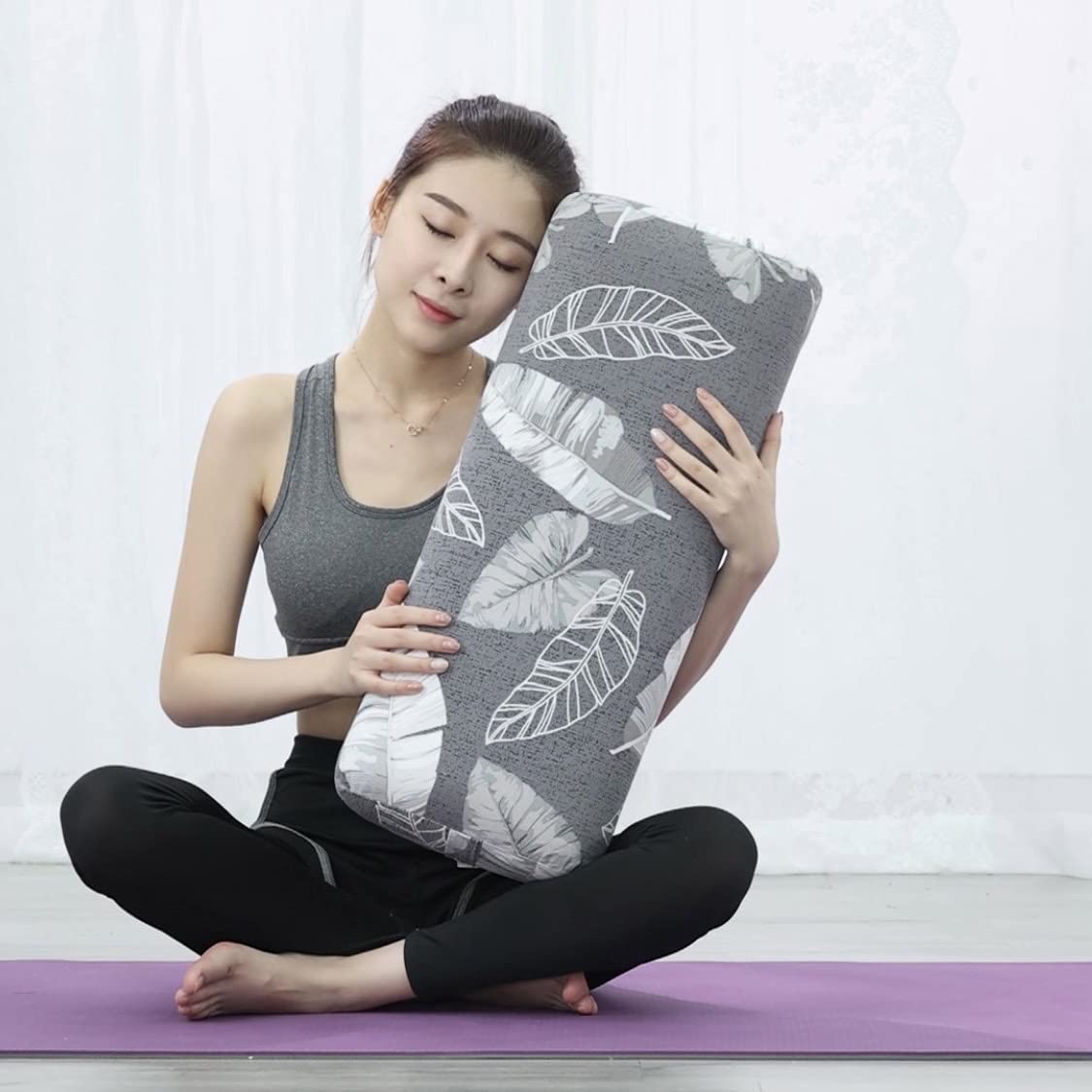 Premium Firm Meditation Yoga Bolster Pillow - High Density Sponge Filled Rectangular Back Support Cushion for Yoga, Meditation & Home Relaxation - Pack of 1 - Perfect for Studios, Gyms & Stress Relief