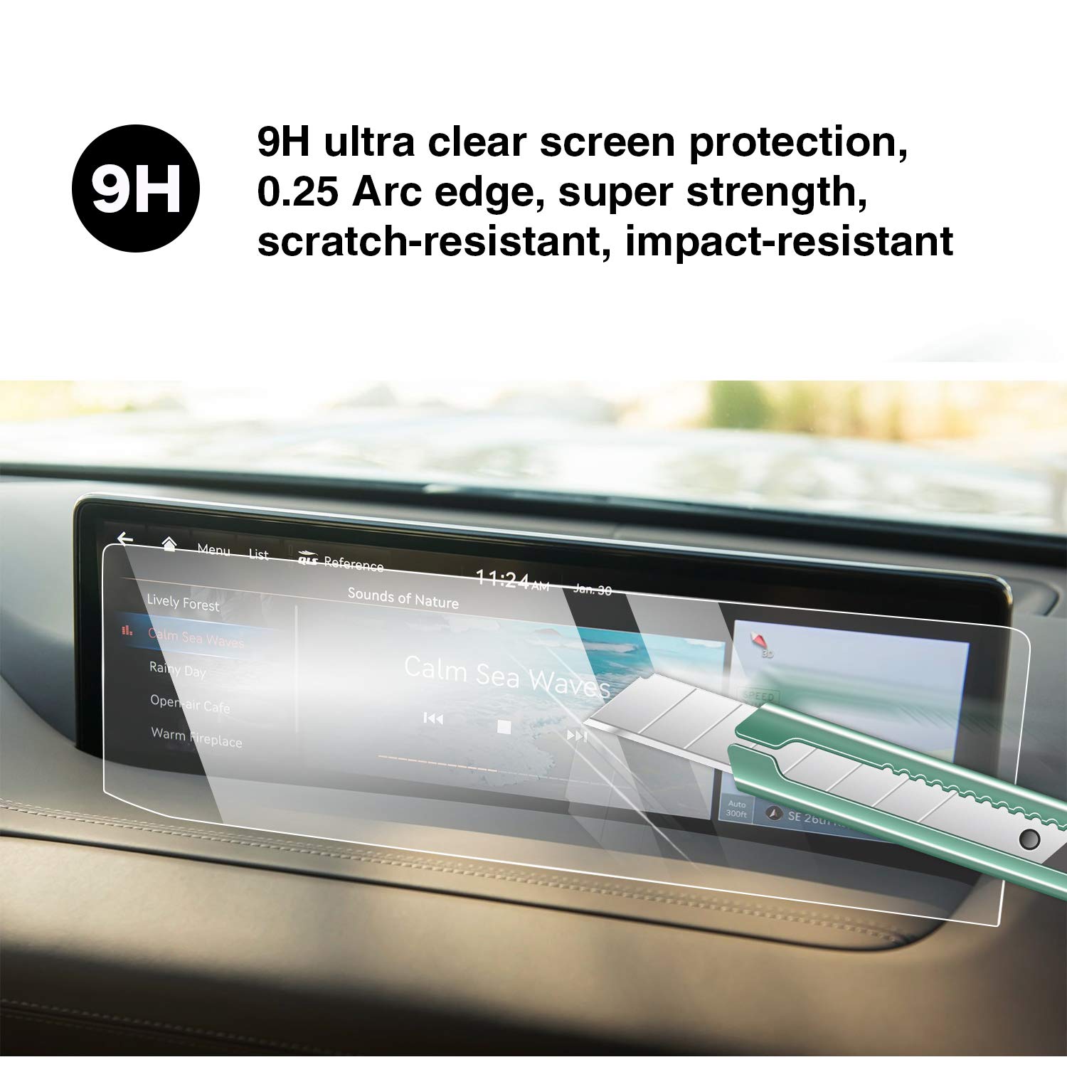 Premium Tempered Glass Screen Protector for 2021-2024 Genesis GV80 & G80 - 14.5
