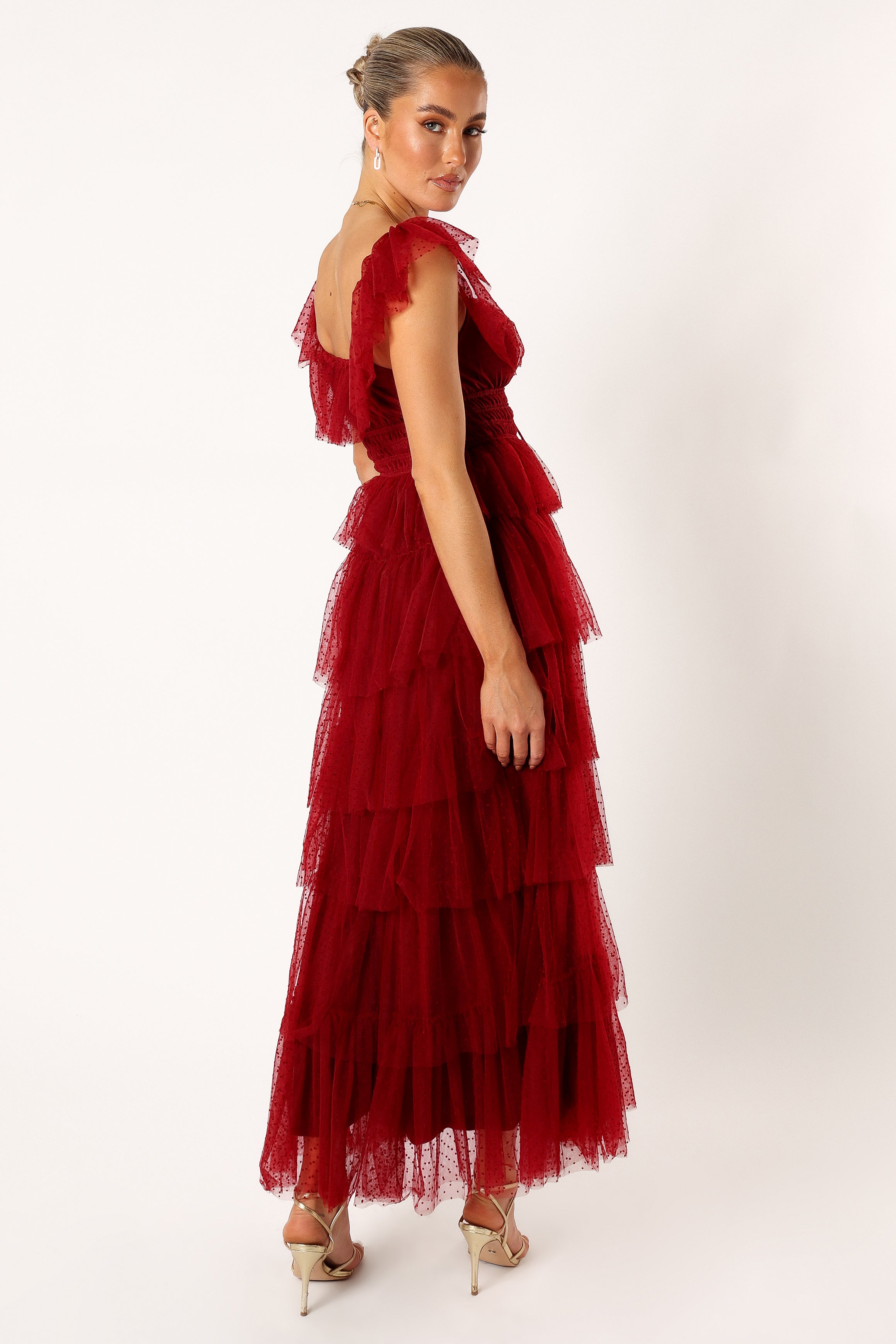 Belle Women's Maxi Dress Burgundy - Elegant Long Flowy Dress for Casual Wear, Beach, and Evening Outfits