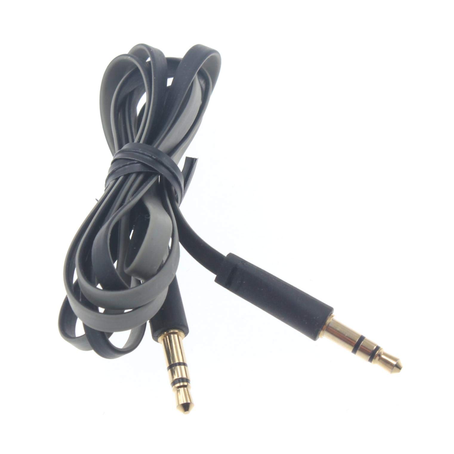 3.5mm Aux Cable for LG Stylo 5 - Car Stereo Aux-in Audio Cord with Flat Black Design | Compatible with Speakers, Phones & Headphones | Perfect for Car Audio, Home Theater & Portable Devices