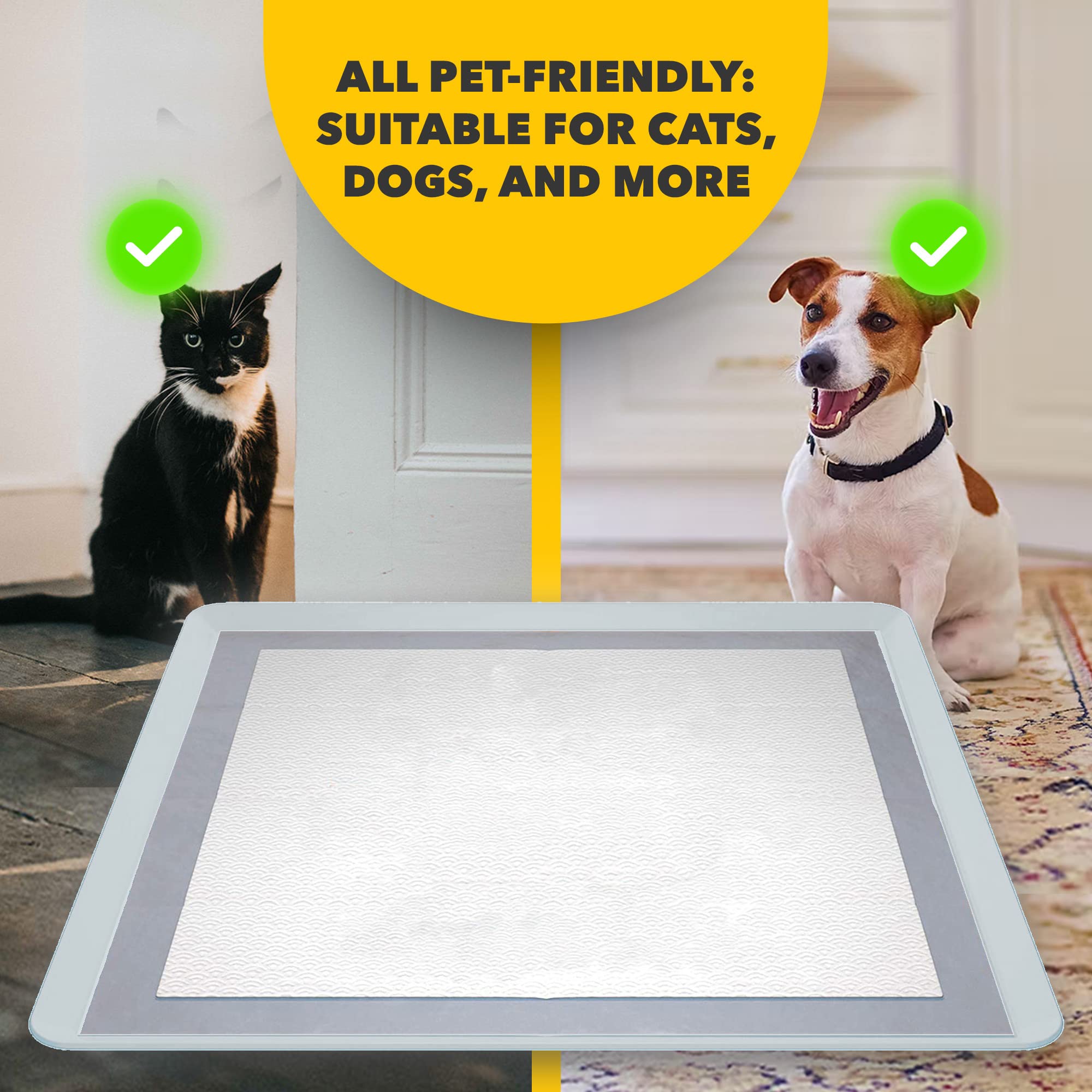 Skywin 2-Pack Silicone Dog Puppy Pad Holder Tray for 24x24 Inch Training Pads - No Spill Pee Pad Holder for Small, Medium & Large Dogs - Easy to Clean, Durable & Space-Saving (Grey) - Perfect for Crate Training, Housebreaking & Indoor Pet Potty Use