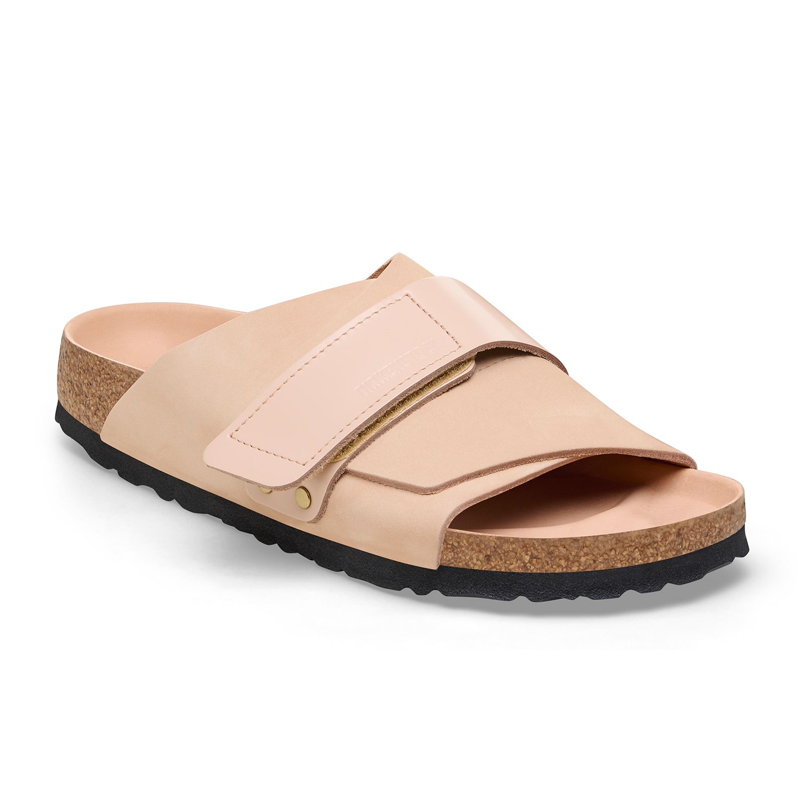 Birkenstock Kyoto Hex Narrow Slide Sandals for Women - High Shine Beige Nubuck Leather | Comfortable Orthopedic Footbed | Perfect for Summer, Beach, and Casual Outfits
