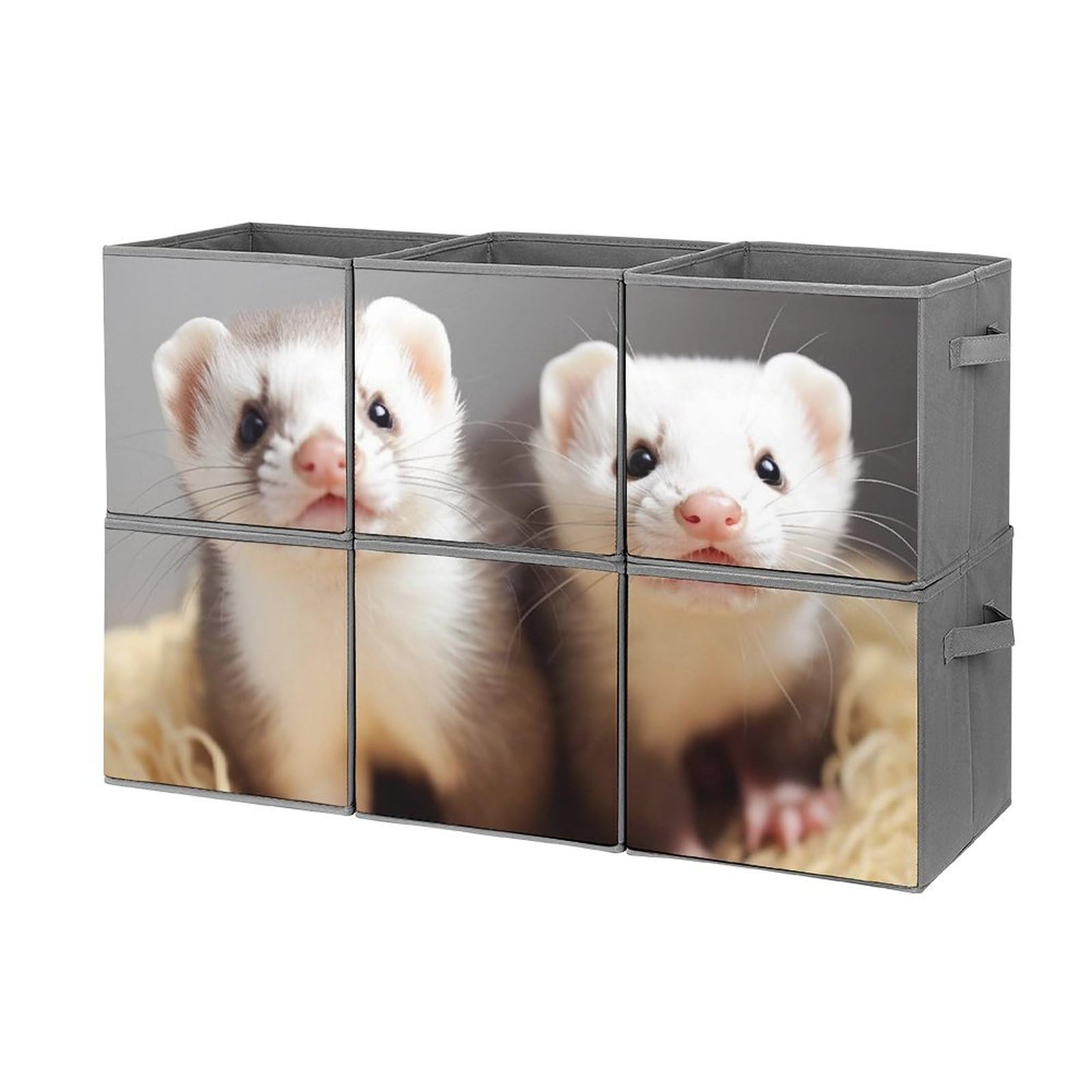 6-Pack Collapsible Storage Bins with Handles - Large Closet Organizer Baskets for Clothing, Toys & Home Organization | Perfect for Bedroom, Closet & Nursery Storage