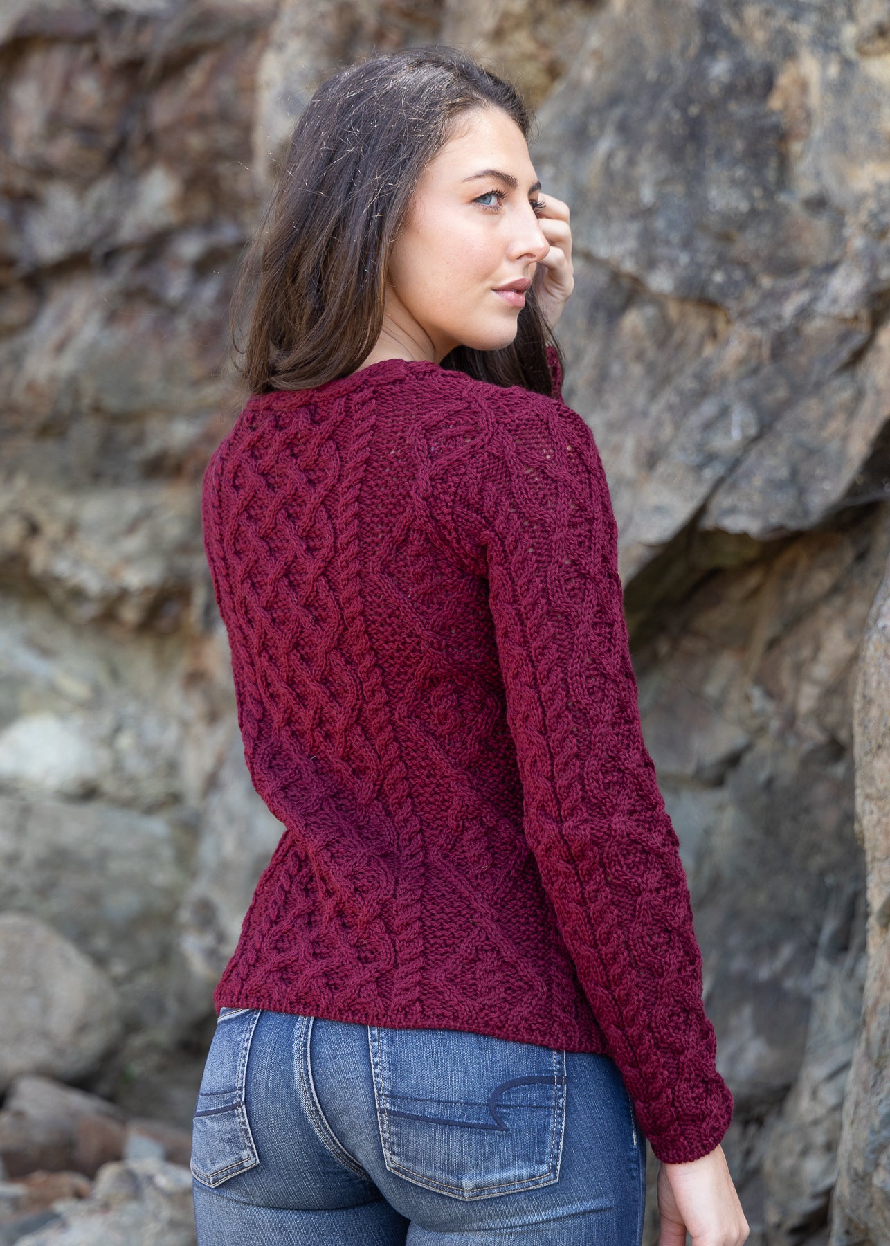 Ireland's Eye Lambay Aran Sweater - Premium Wool Irish Knit Sweater for Men & Women | Warm Winter Pullover for Outdoor Activities & Casual Wear